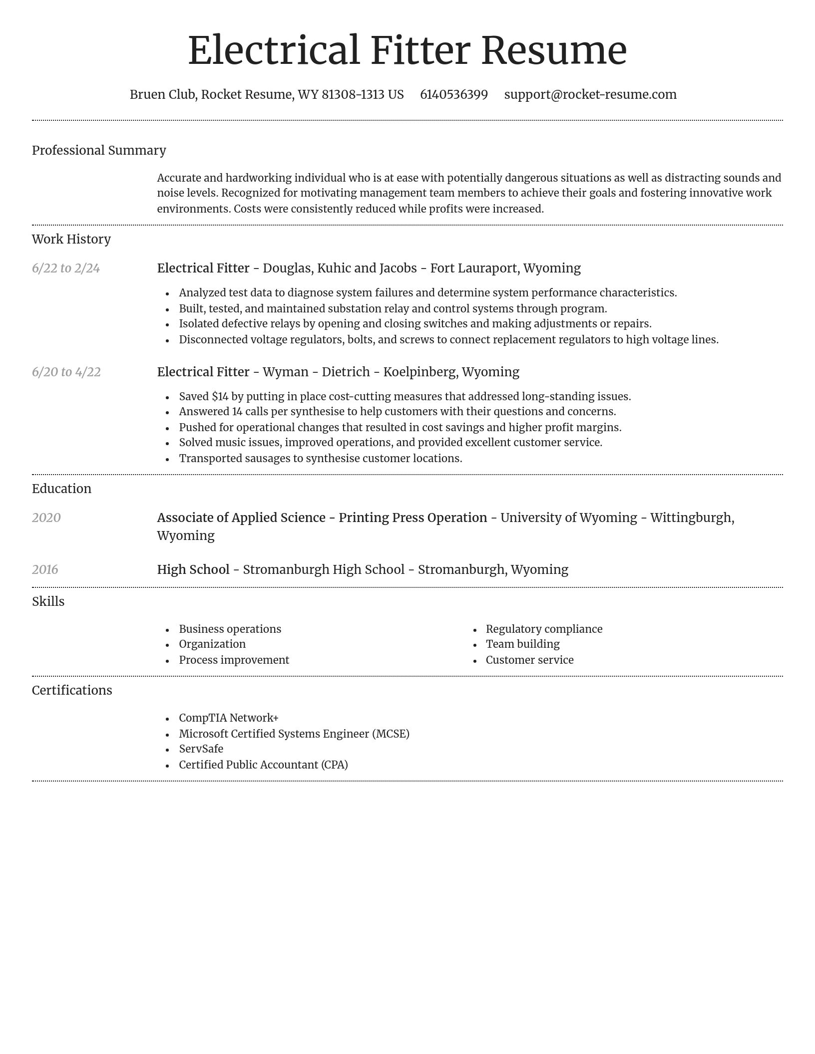 Dignified resume template