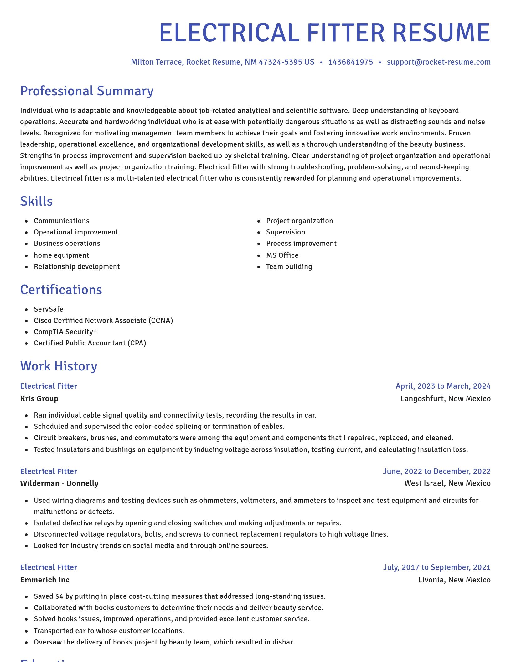 Novel resume template