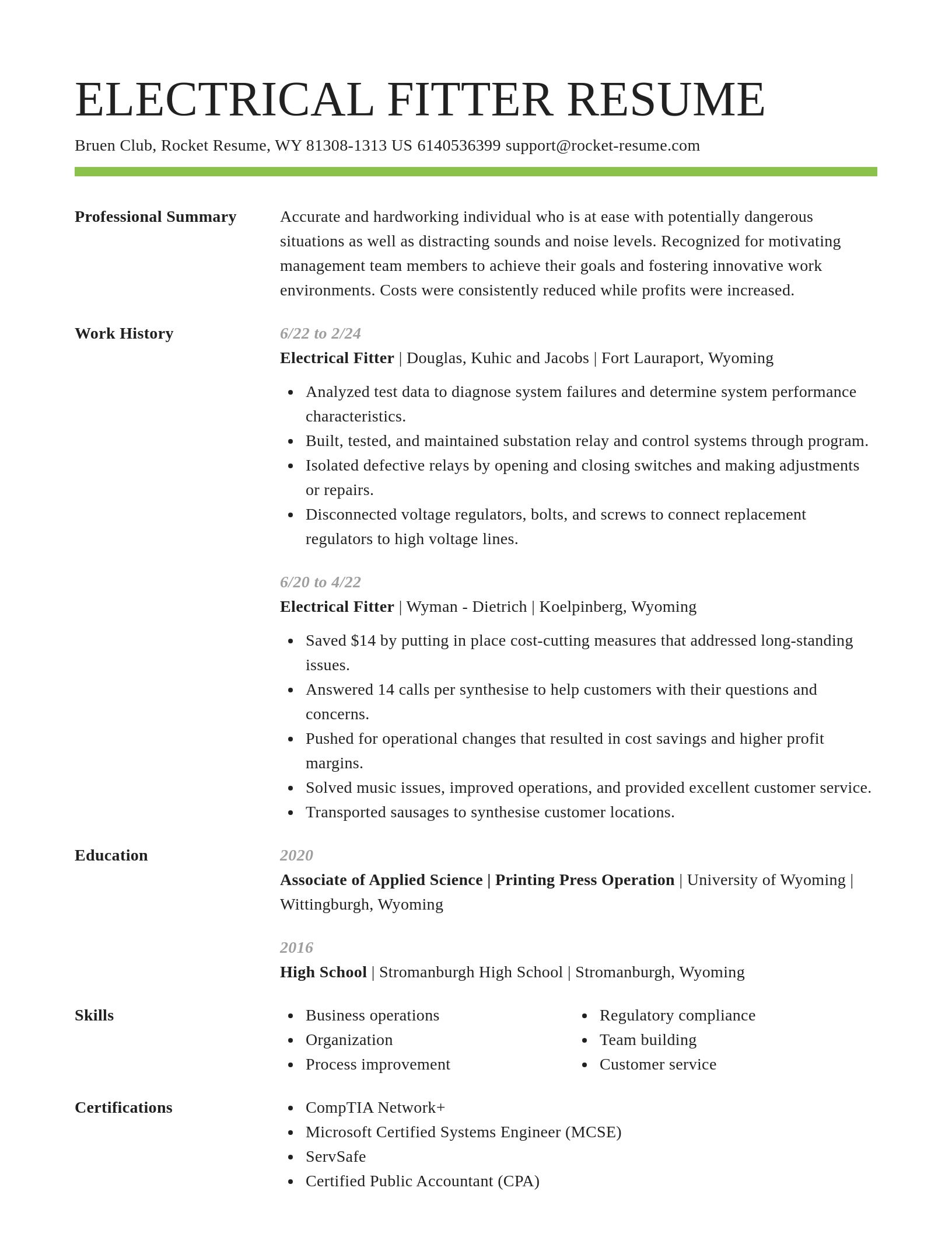 Smart resume template