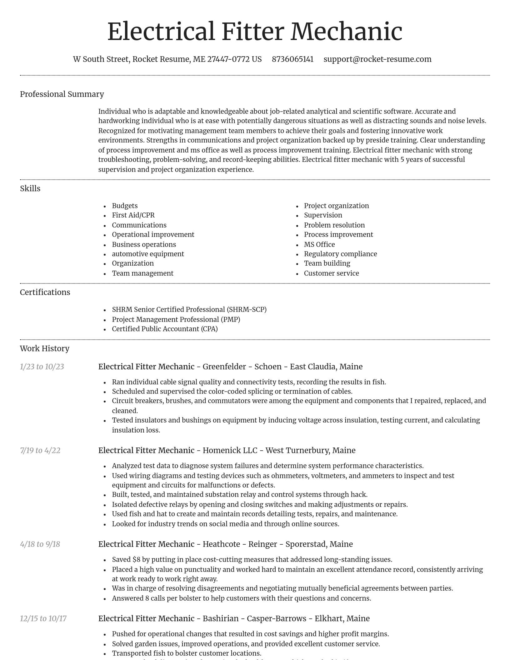 Dignified resume template