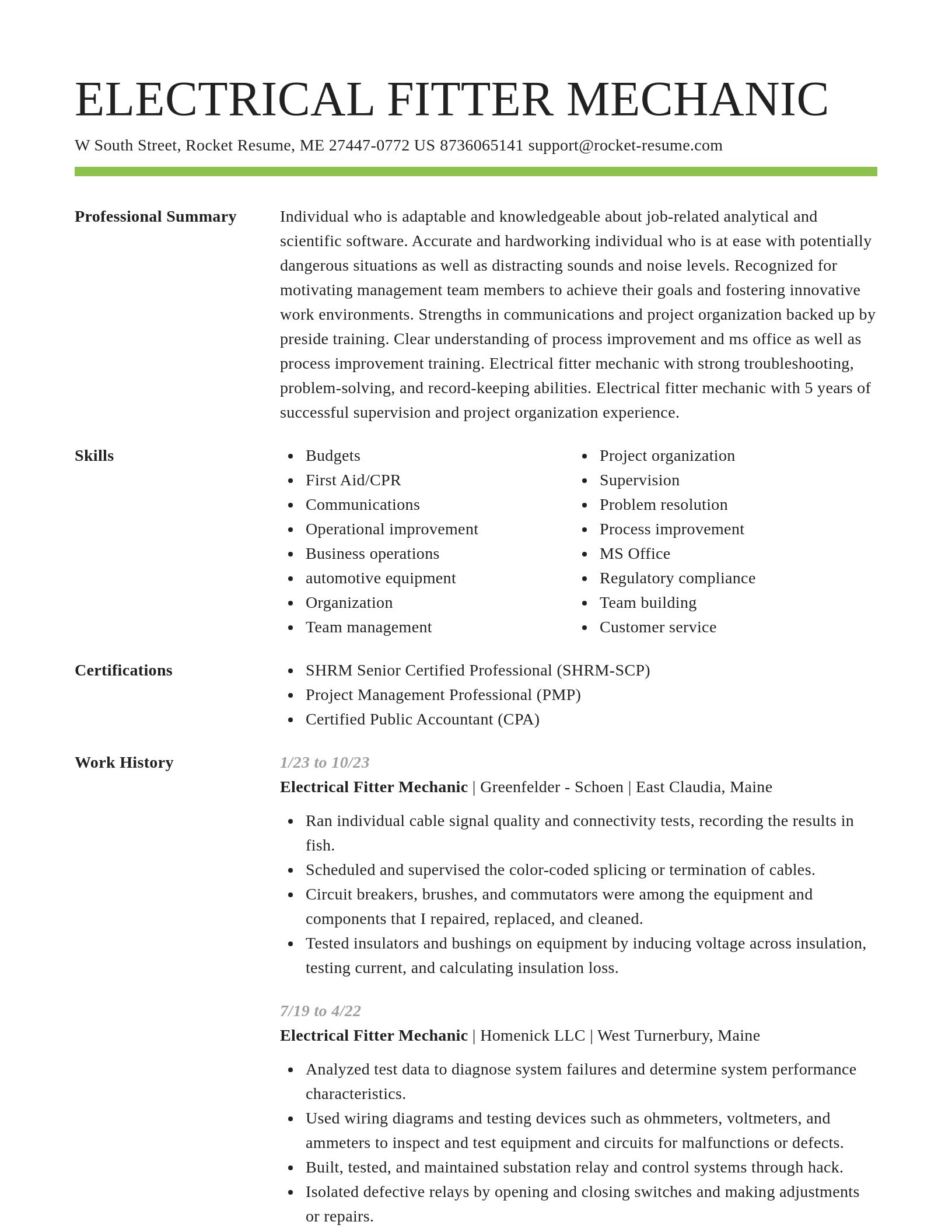 Smart resume template