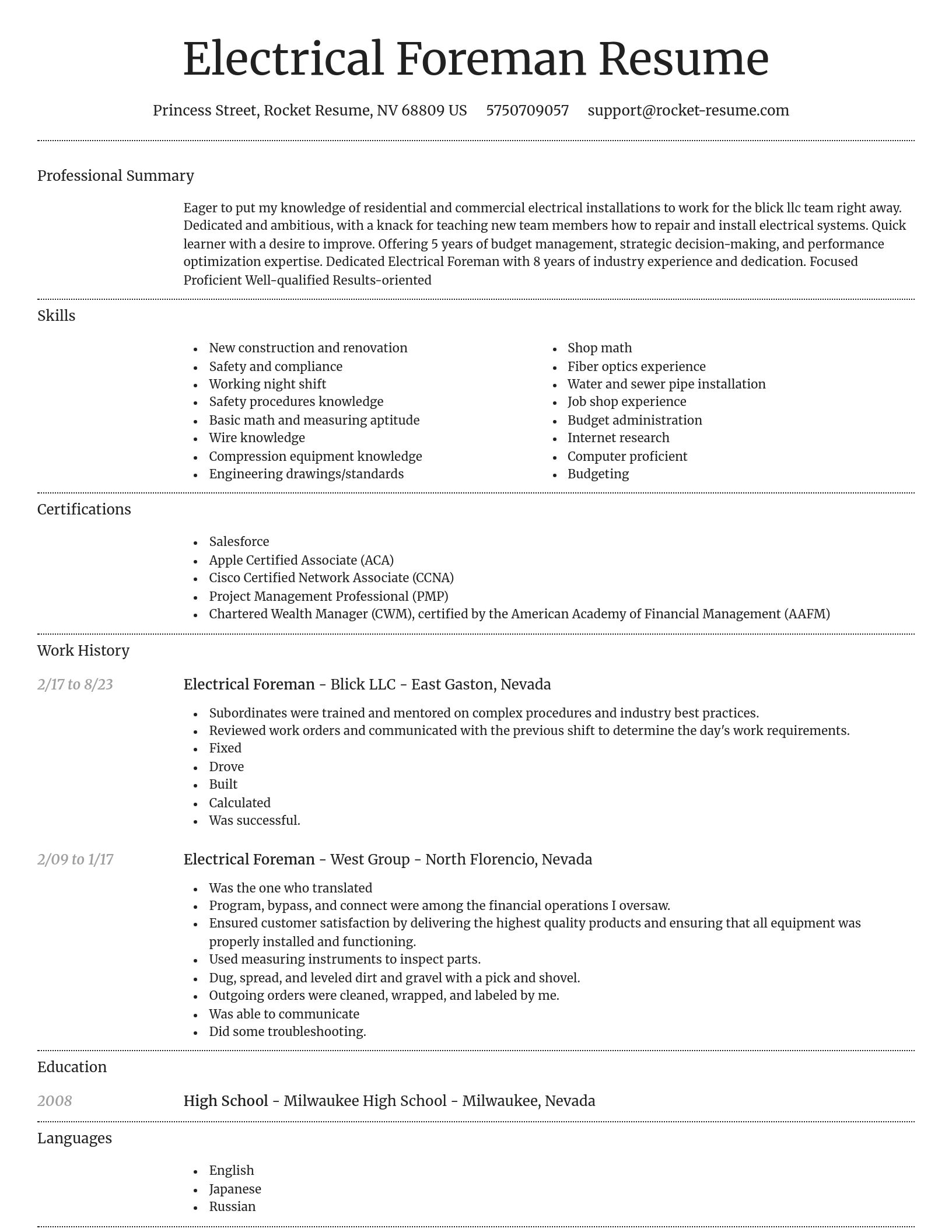 Dignified resume template