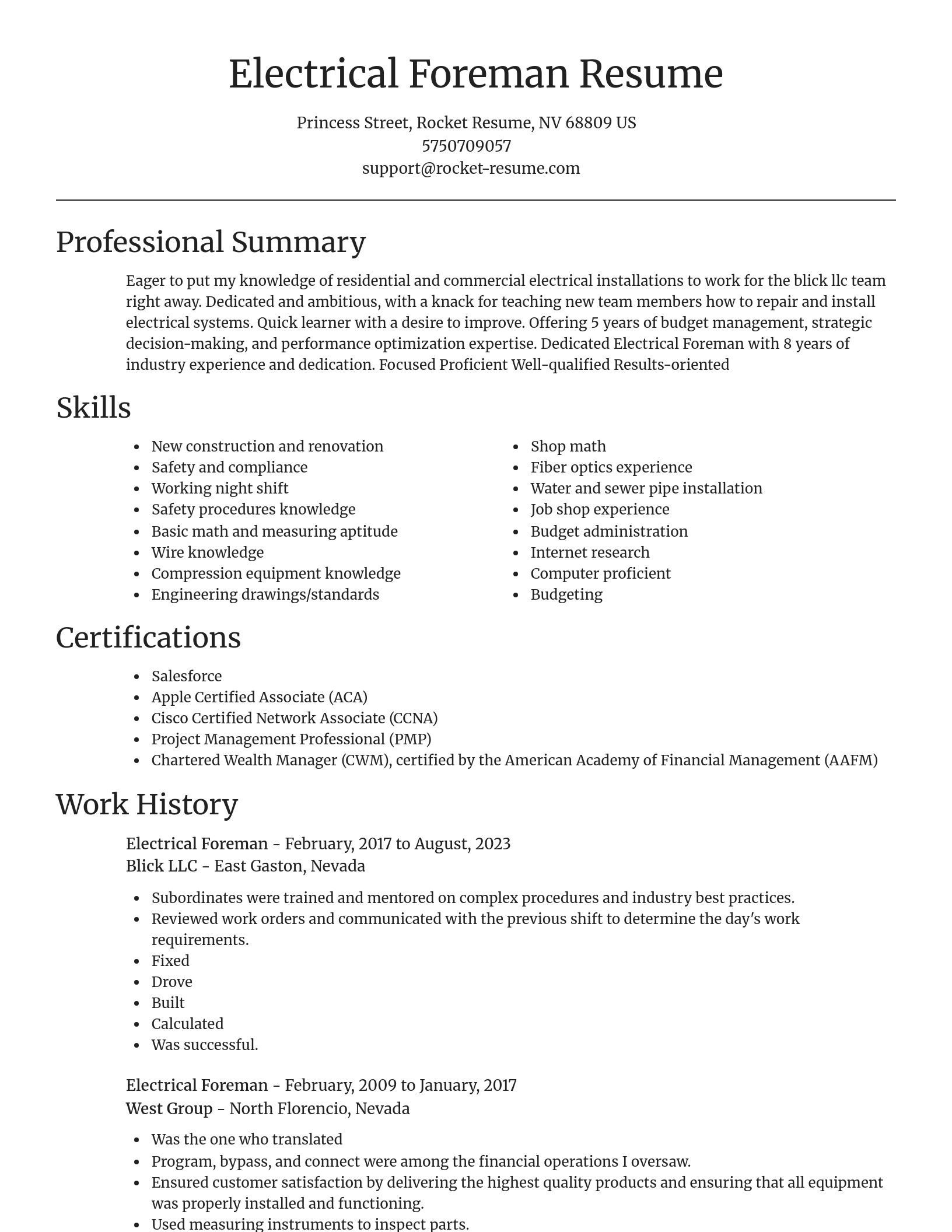 Focal Point resume template
