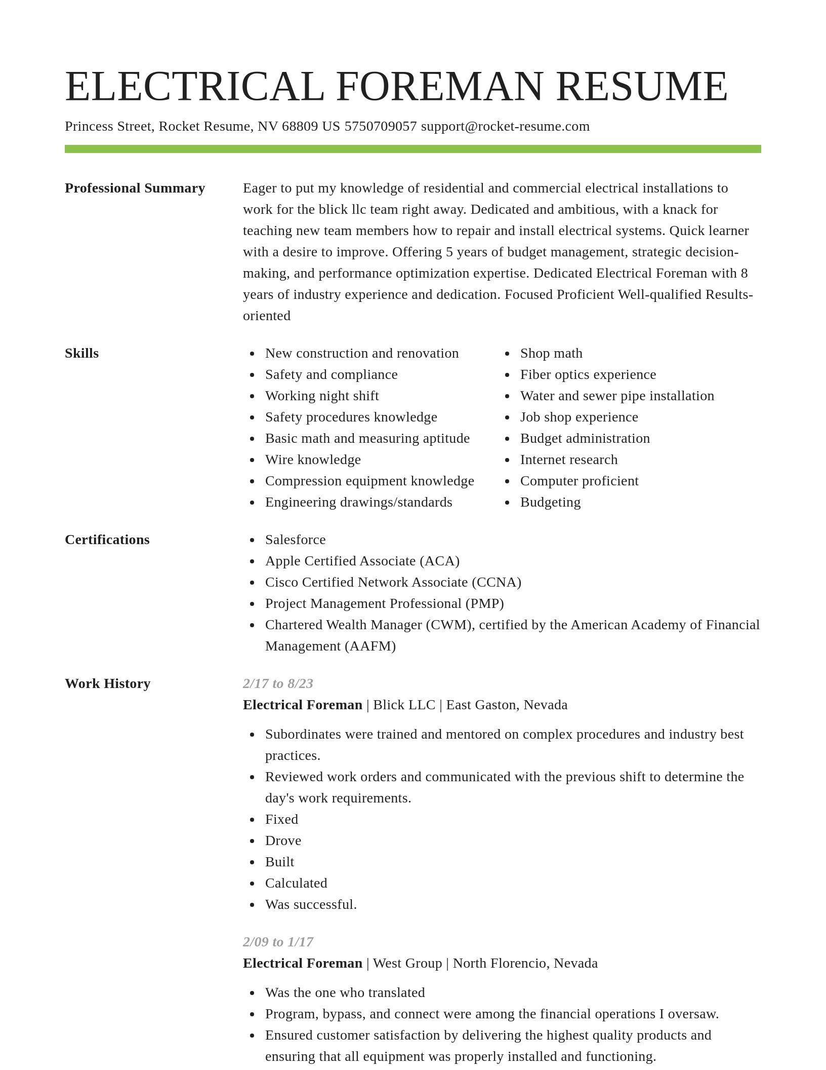 Smart resume template
