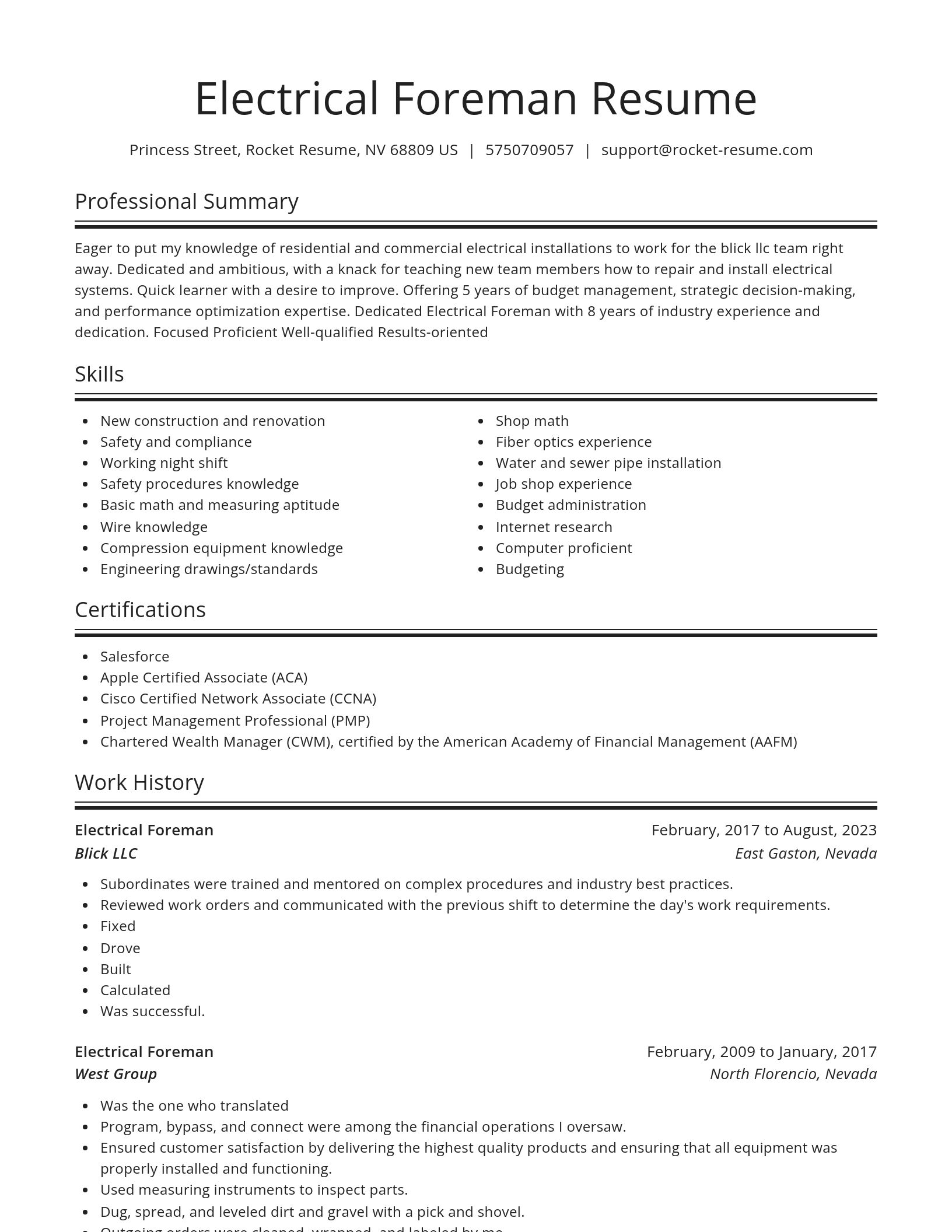 Spotlight resume template