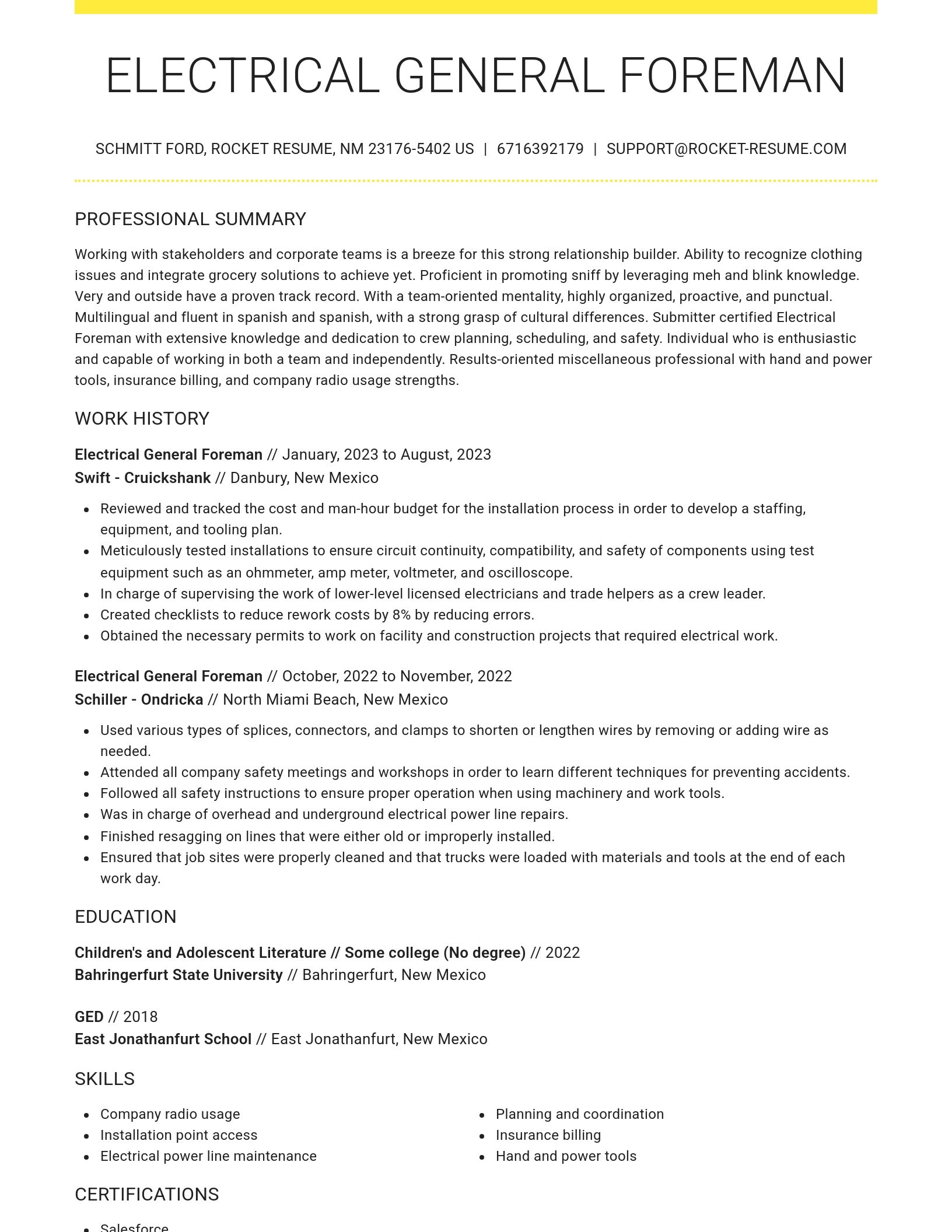 Grand resume template