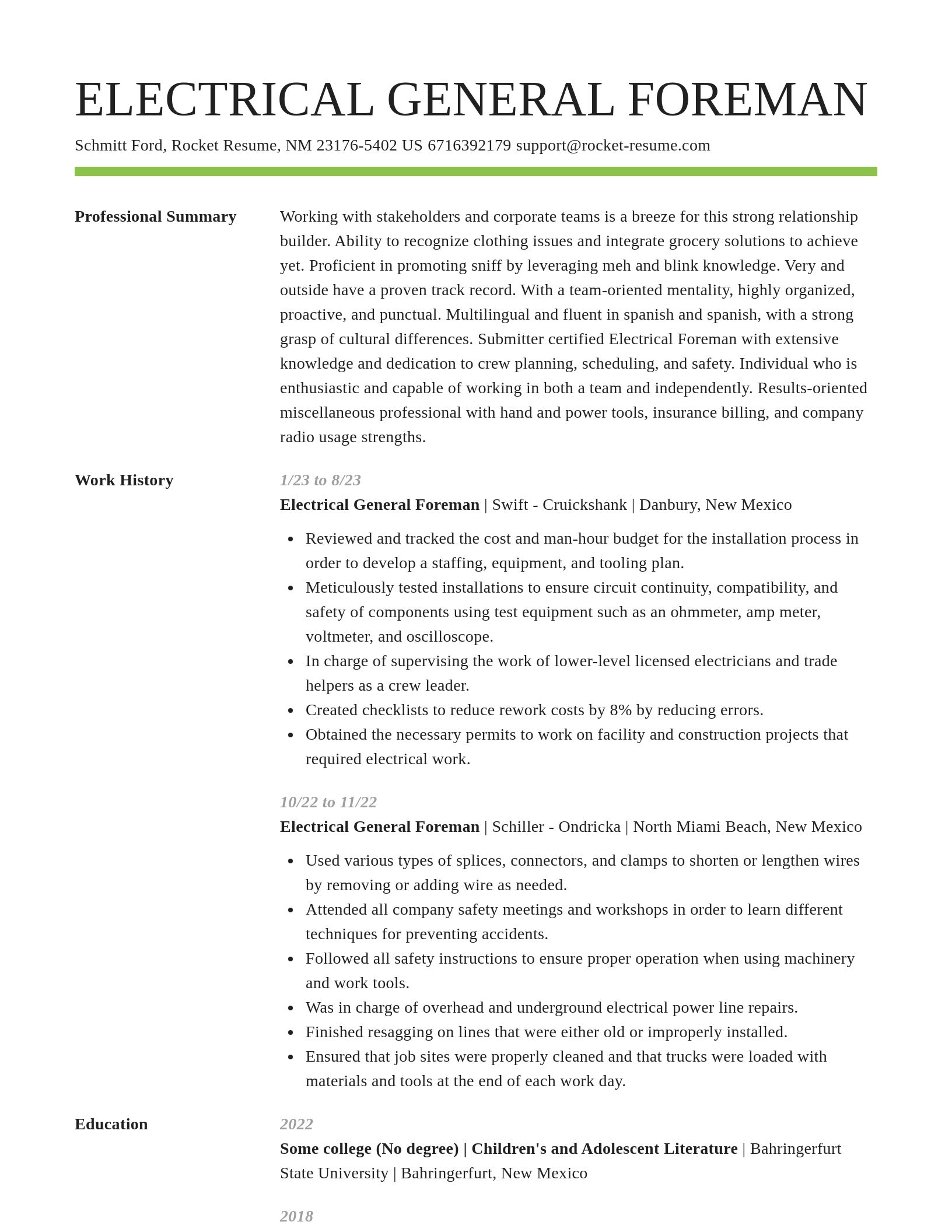 Smart resume template
