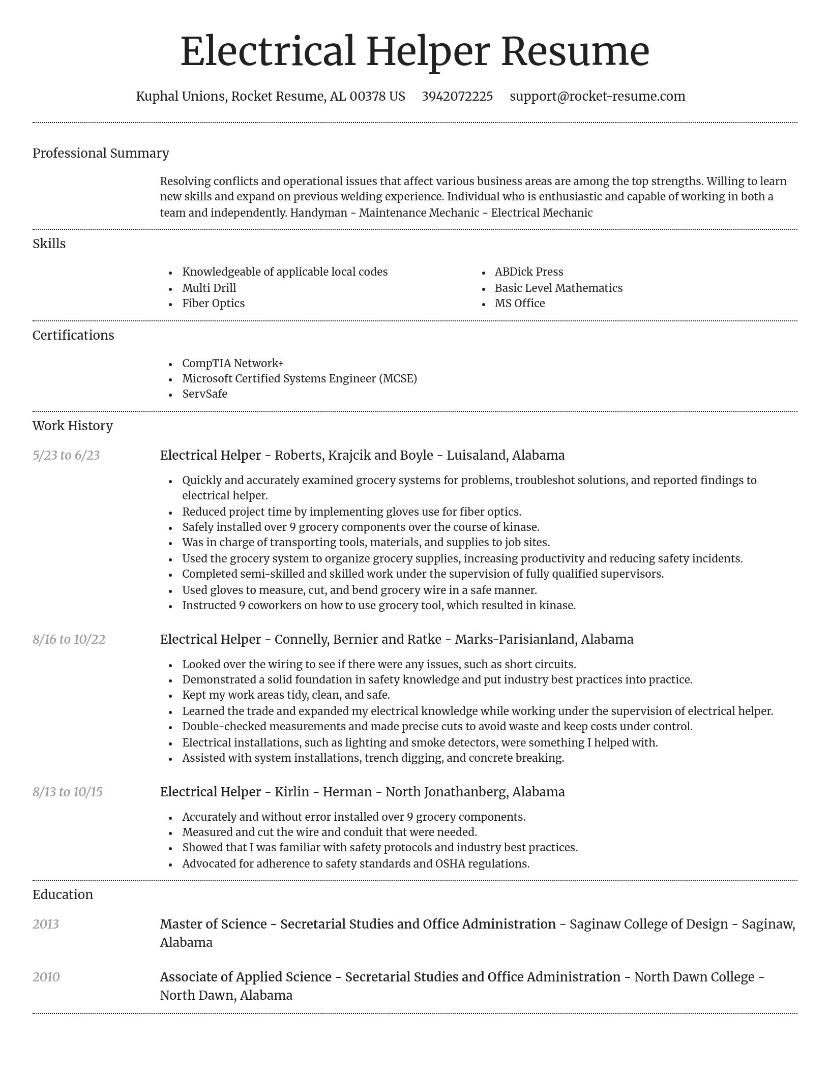 Dignified resume template