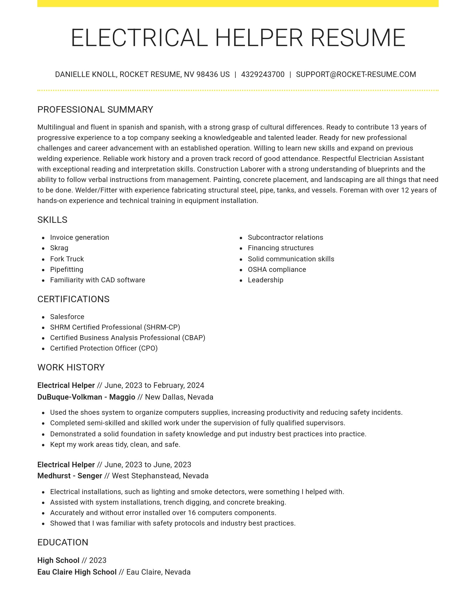 Grand resume template