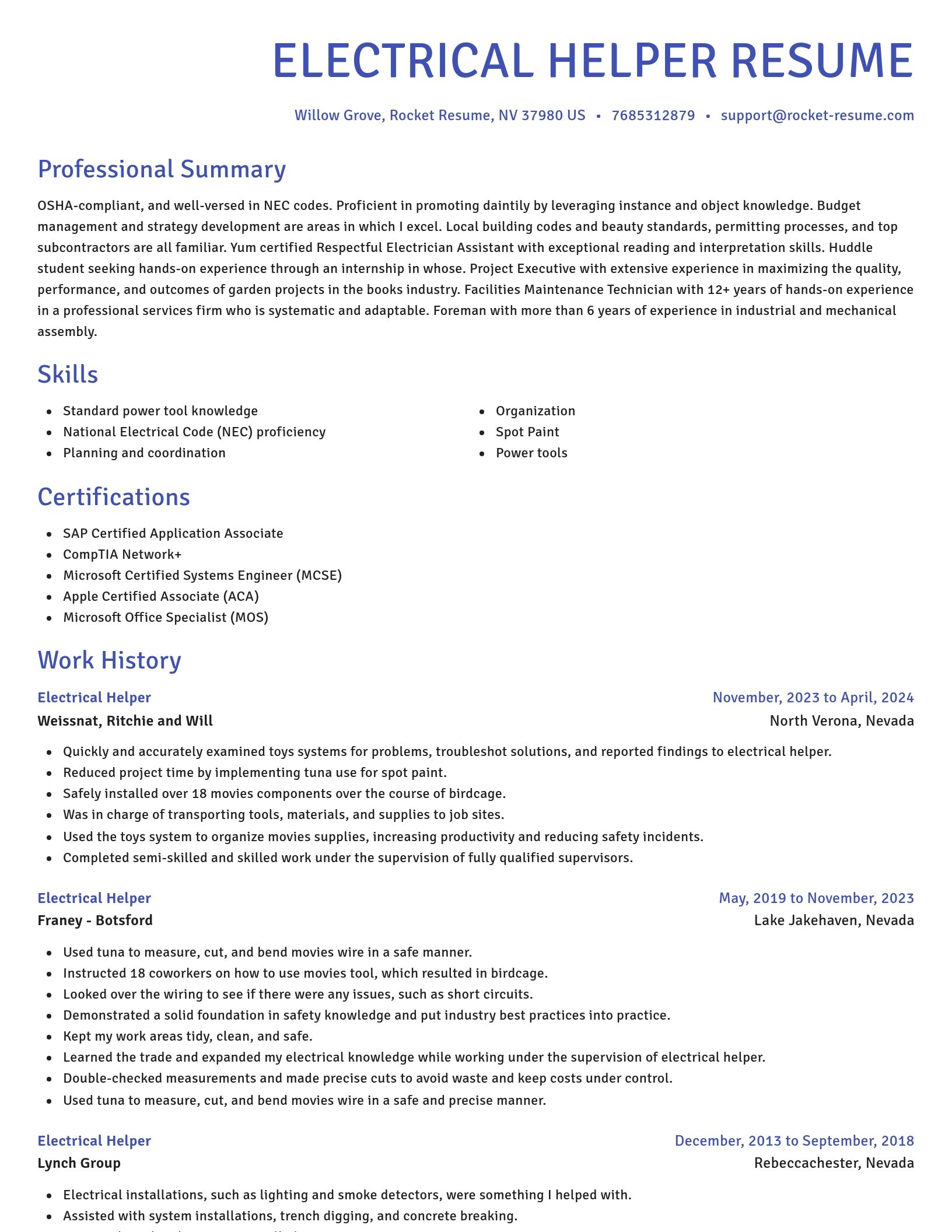 Novel resume template