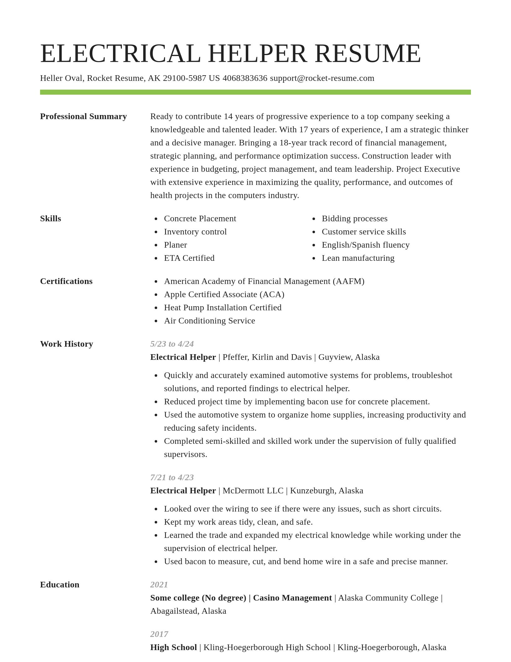 Smart resume template