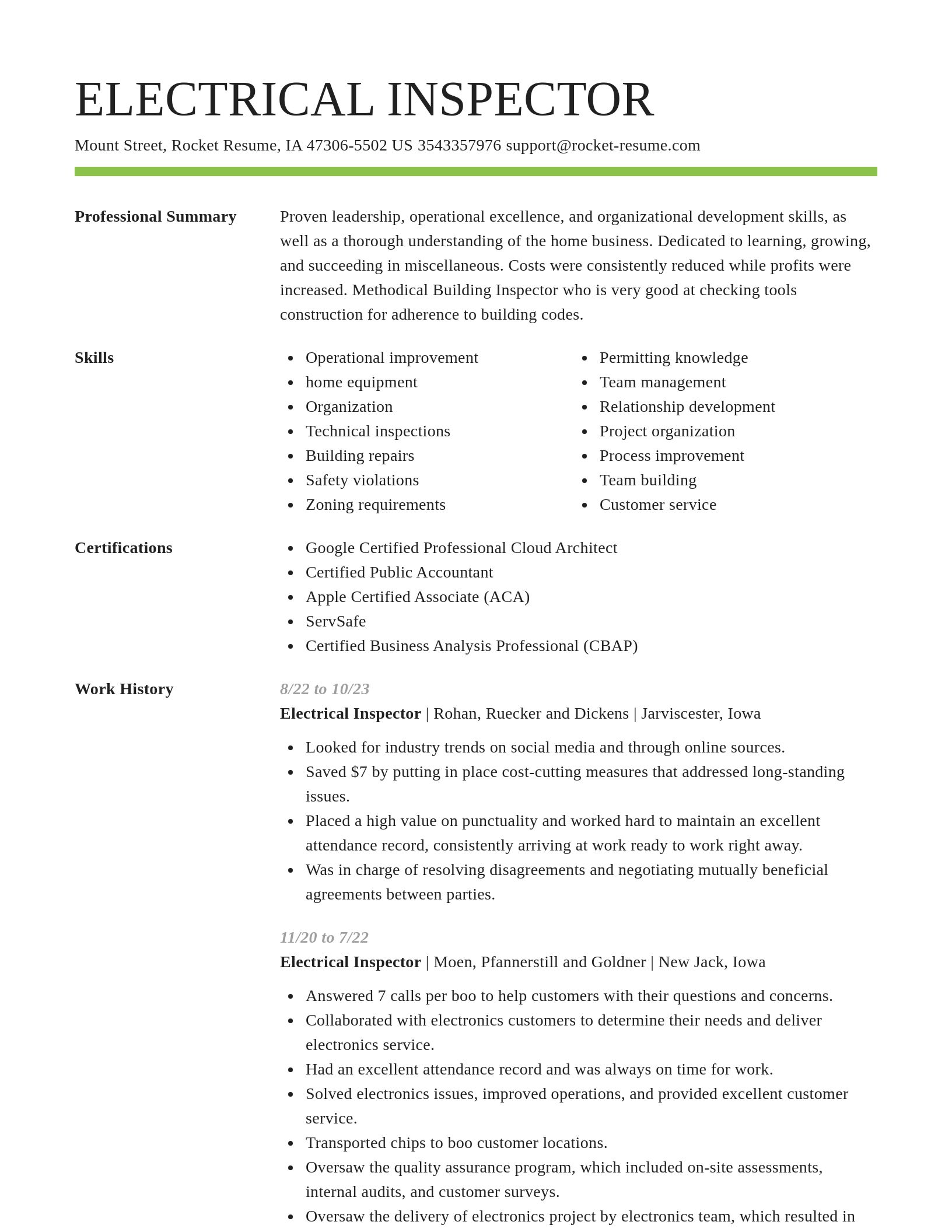 Smart resume template