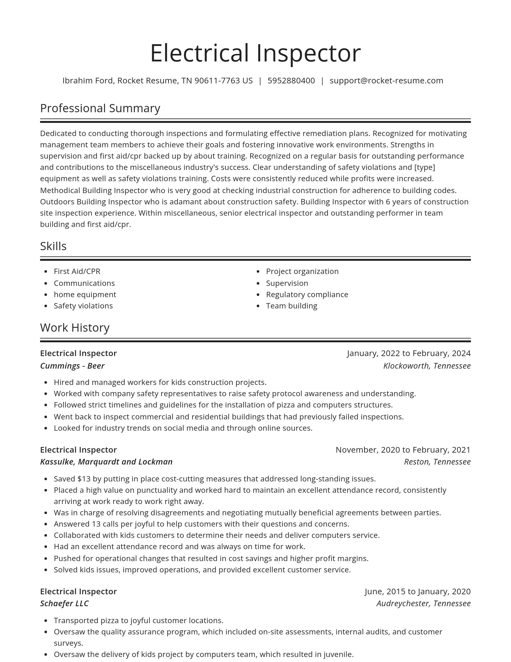 Spotlight resume template