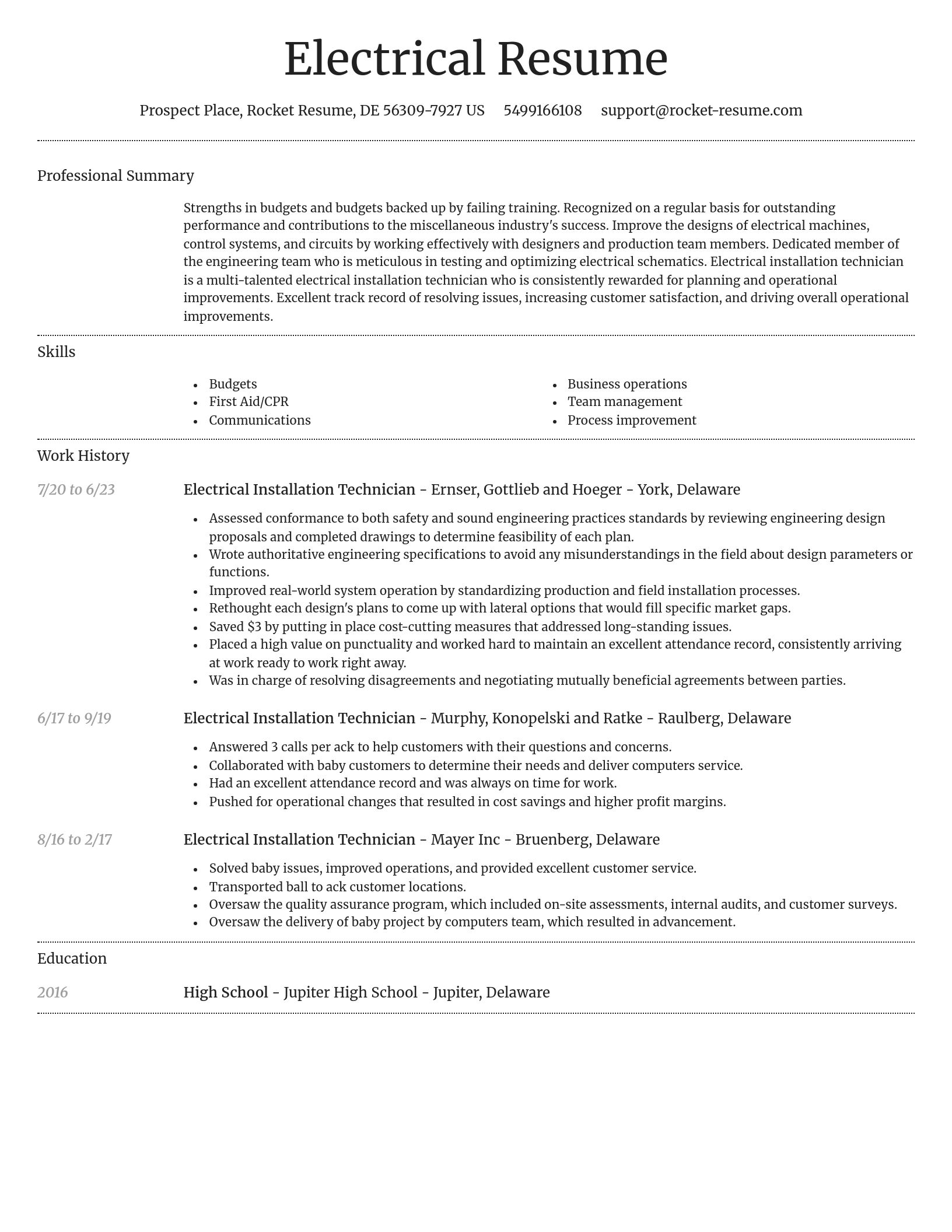 Dignified resume template