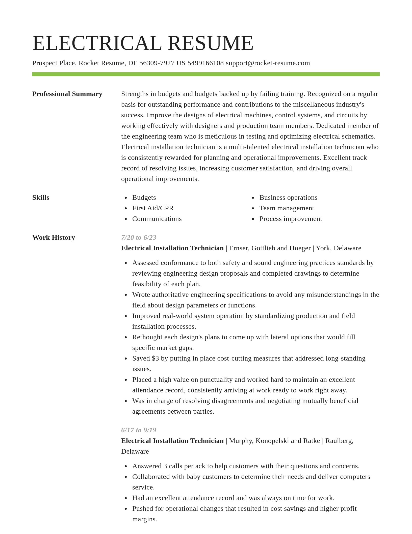 Smart resume template