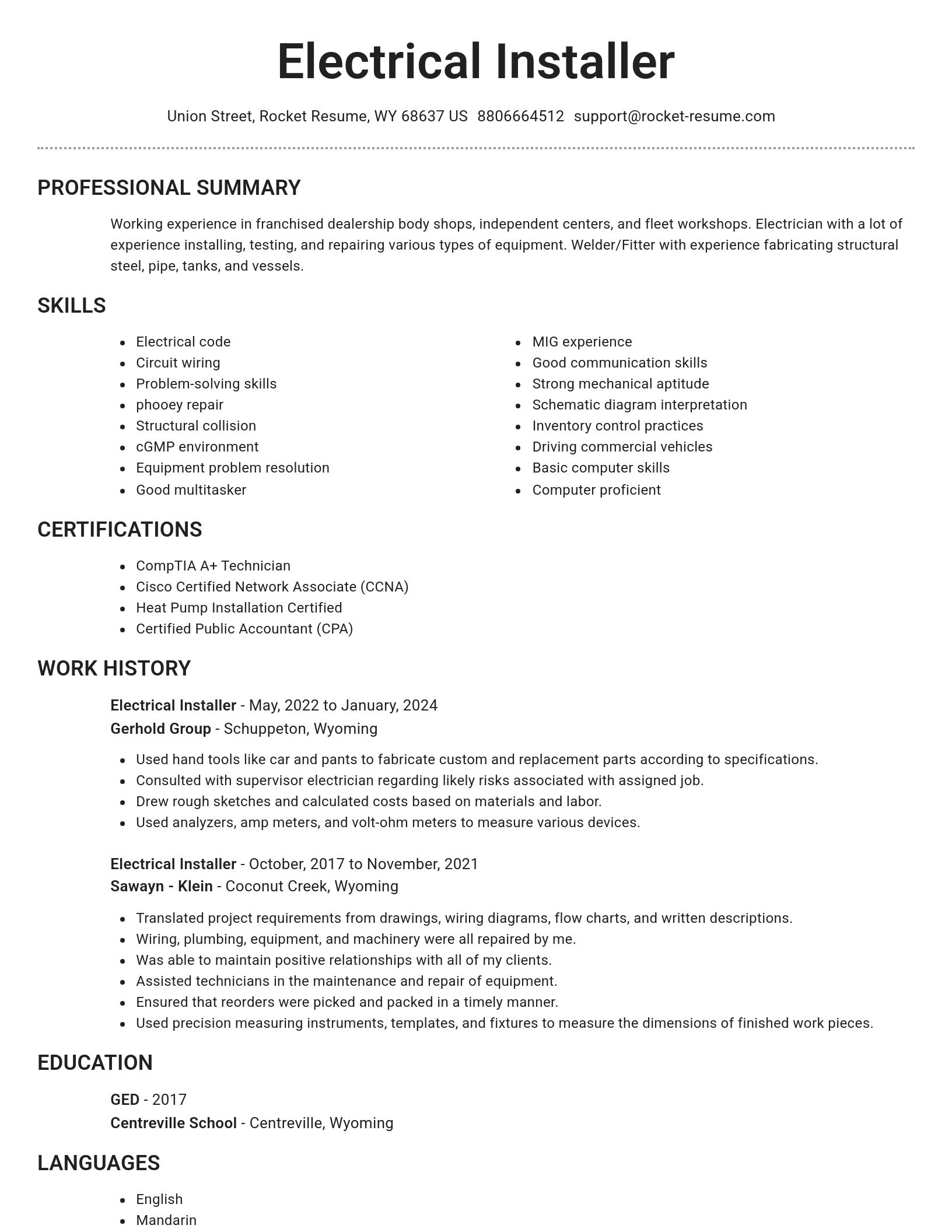 Brilliant resume template