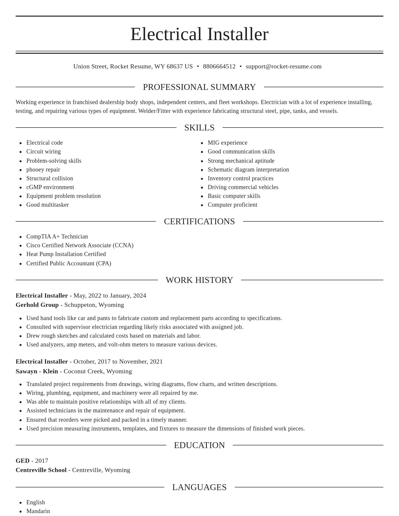 Elegant resume template