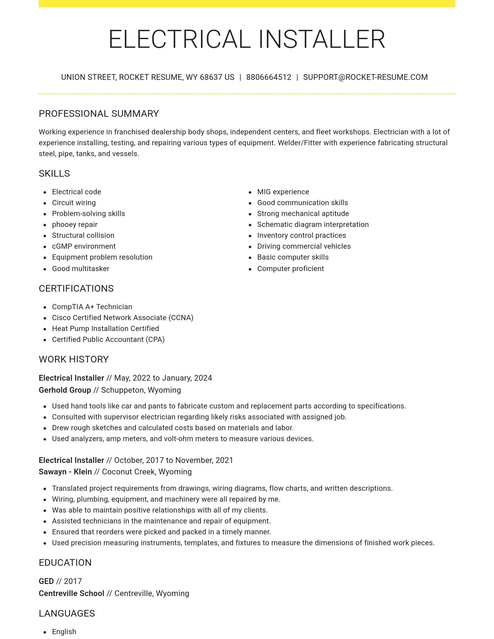 Grand resume template