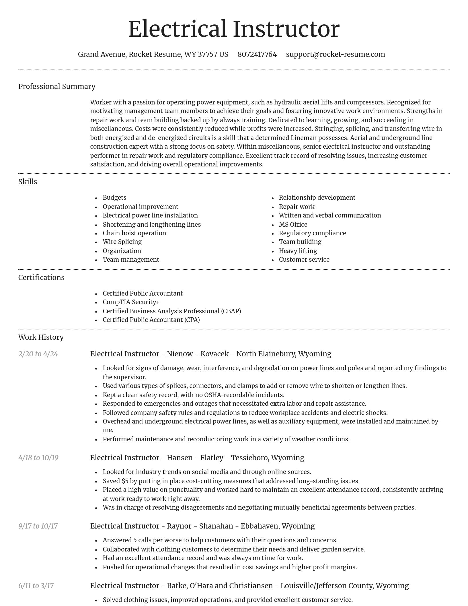 Dignified resume template