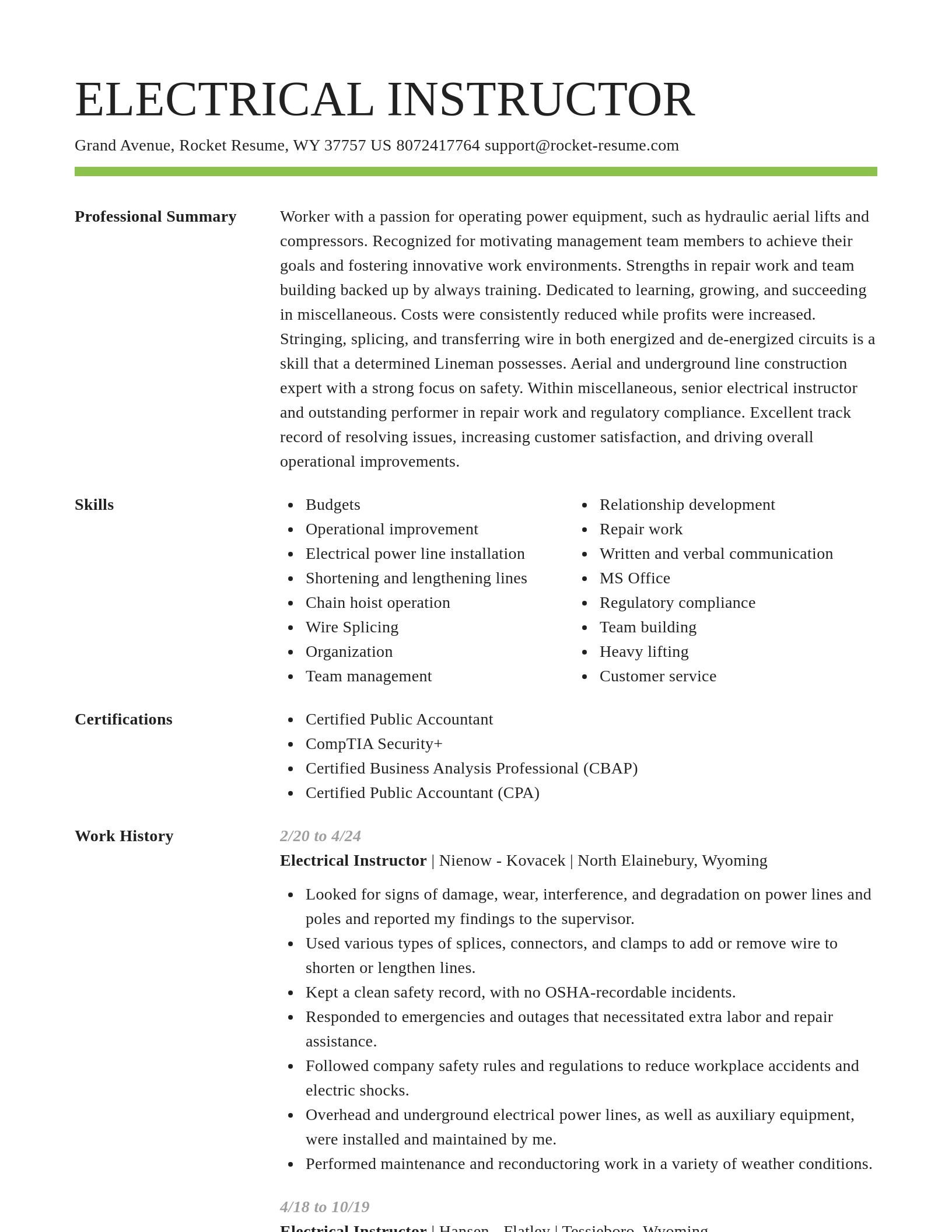 Smart resume template
