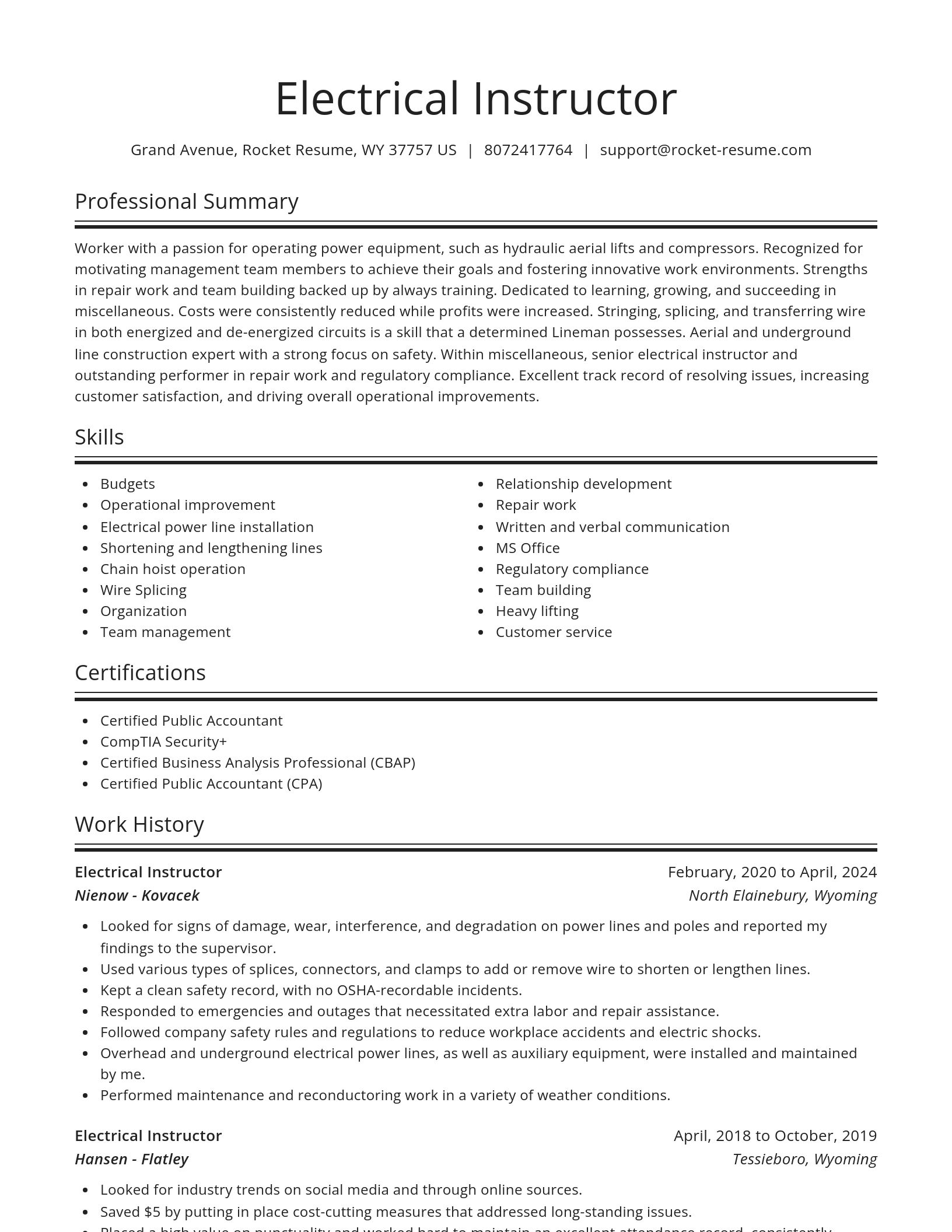 Spotlight resume template