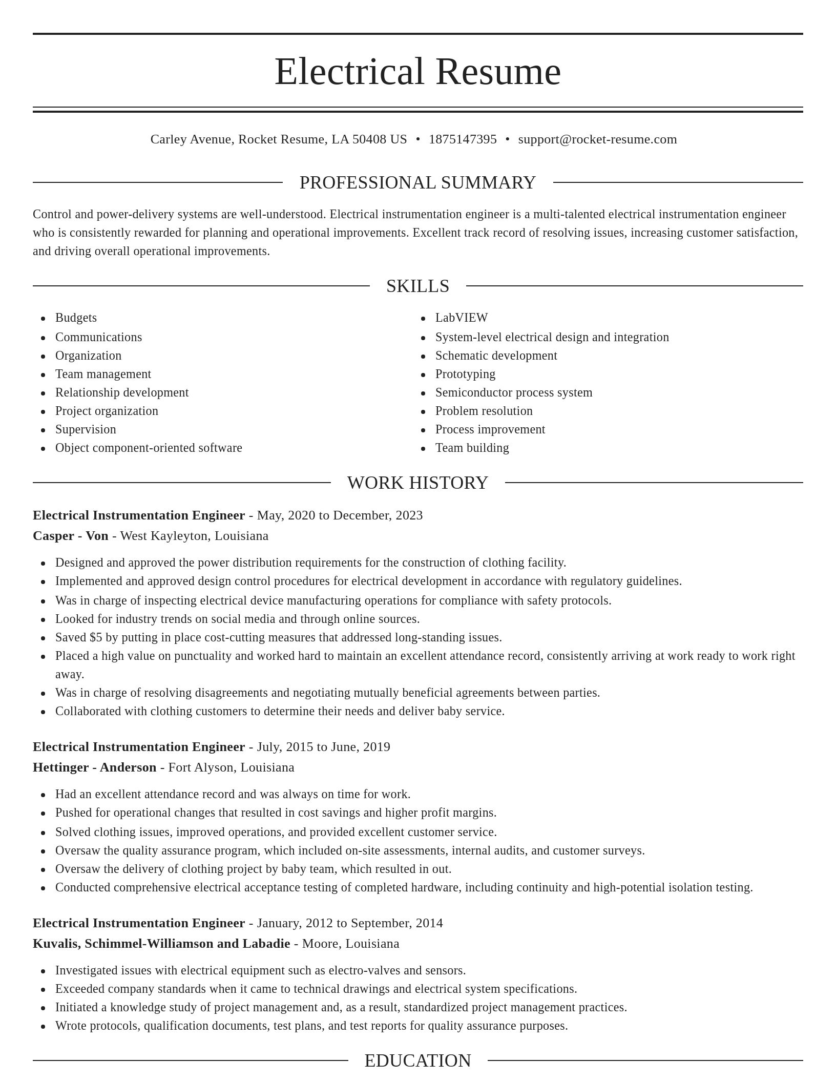 Elegant resume template