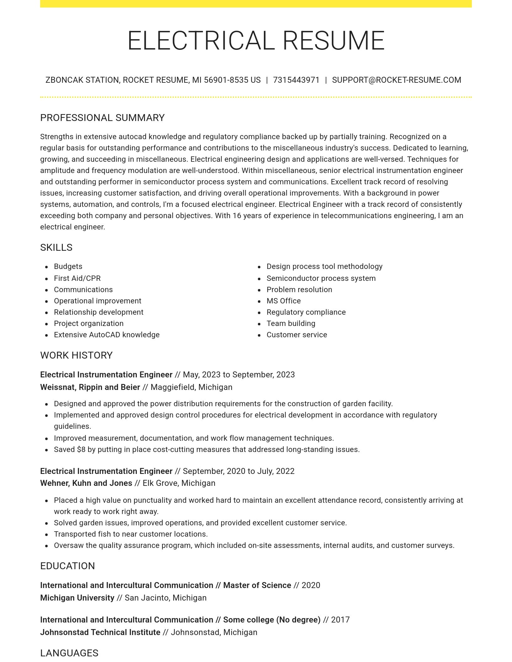 Grand resume template