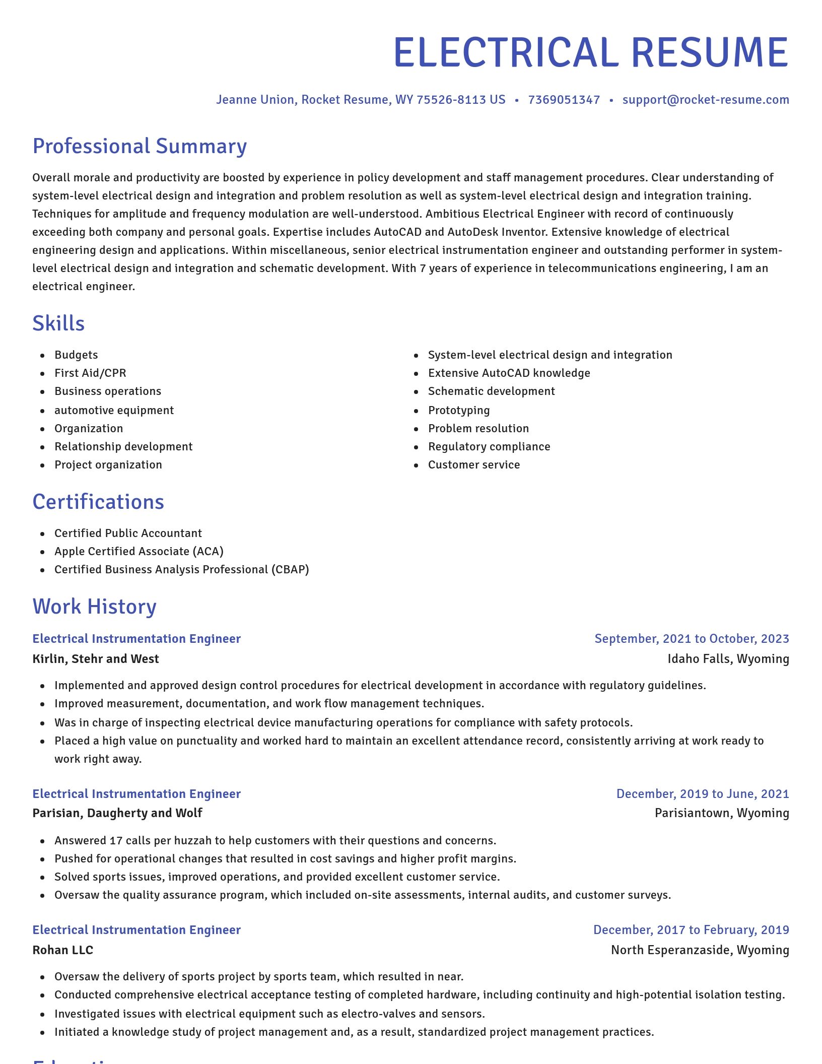 Novel resume template