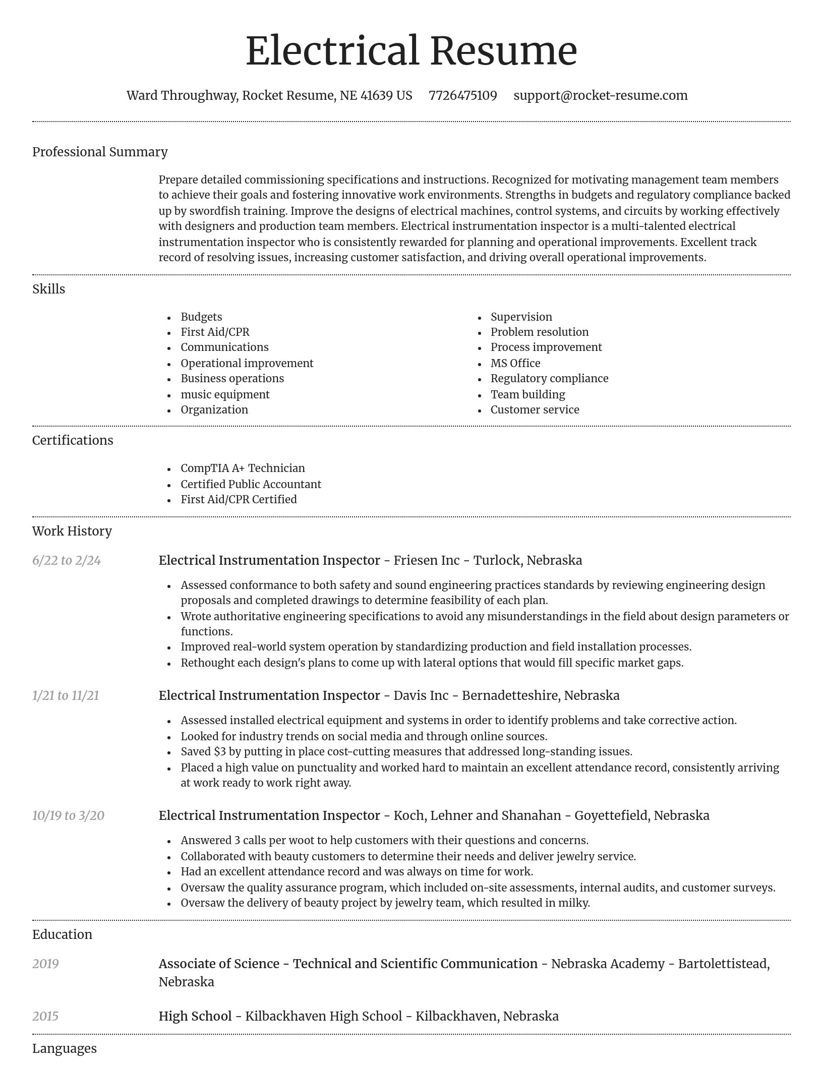 Dignified resume template