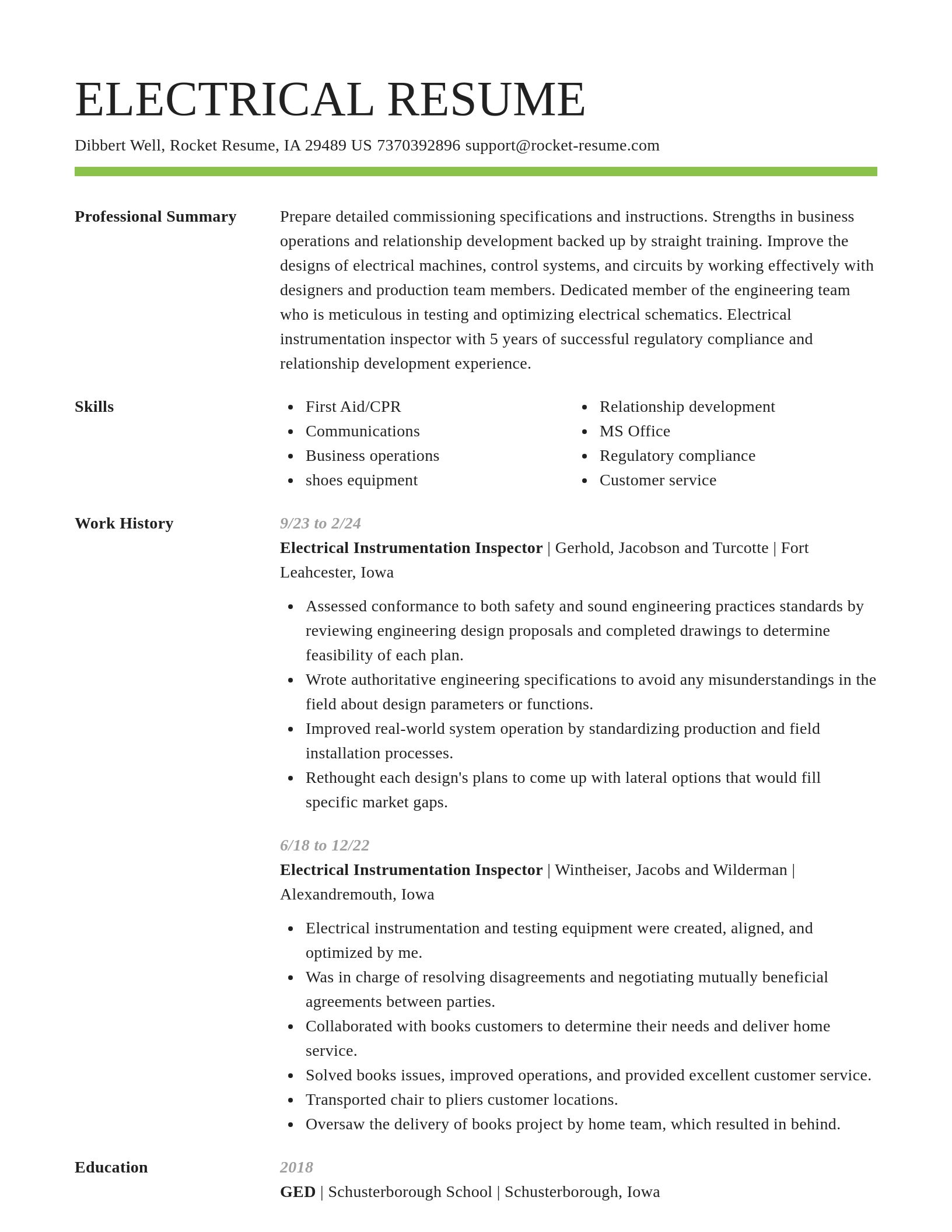 Smart resume template