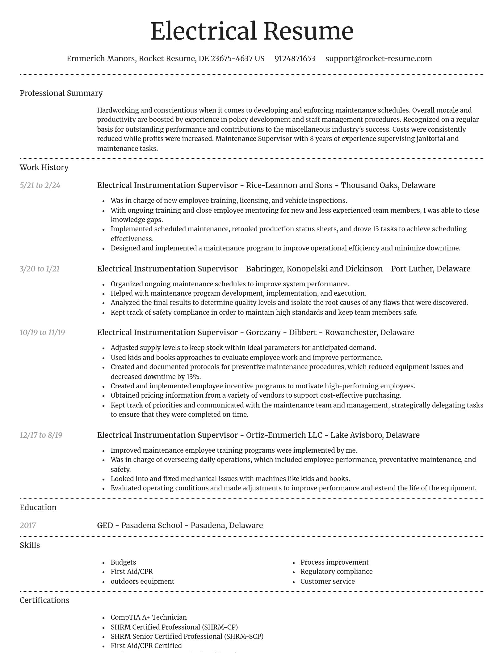 Dignified resume template