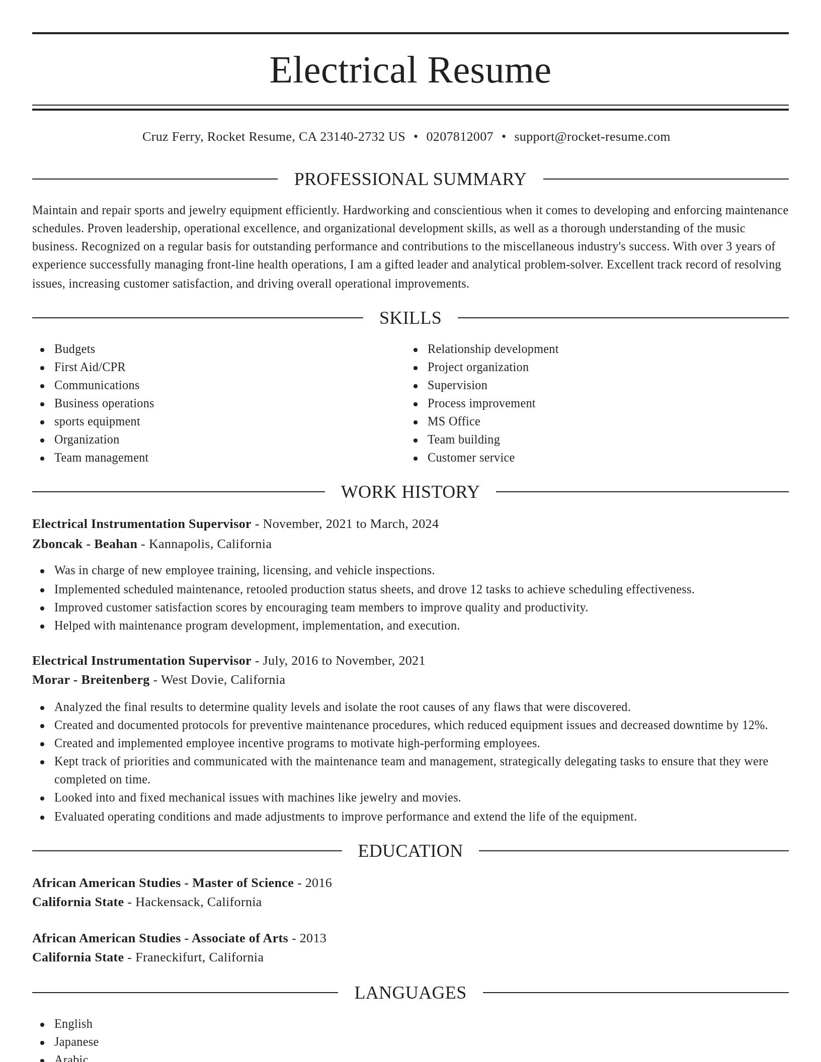 Elegant resume template