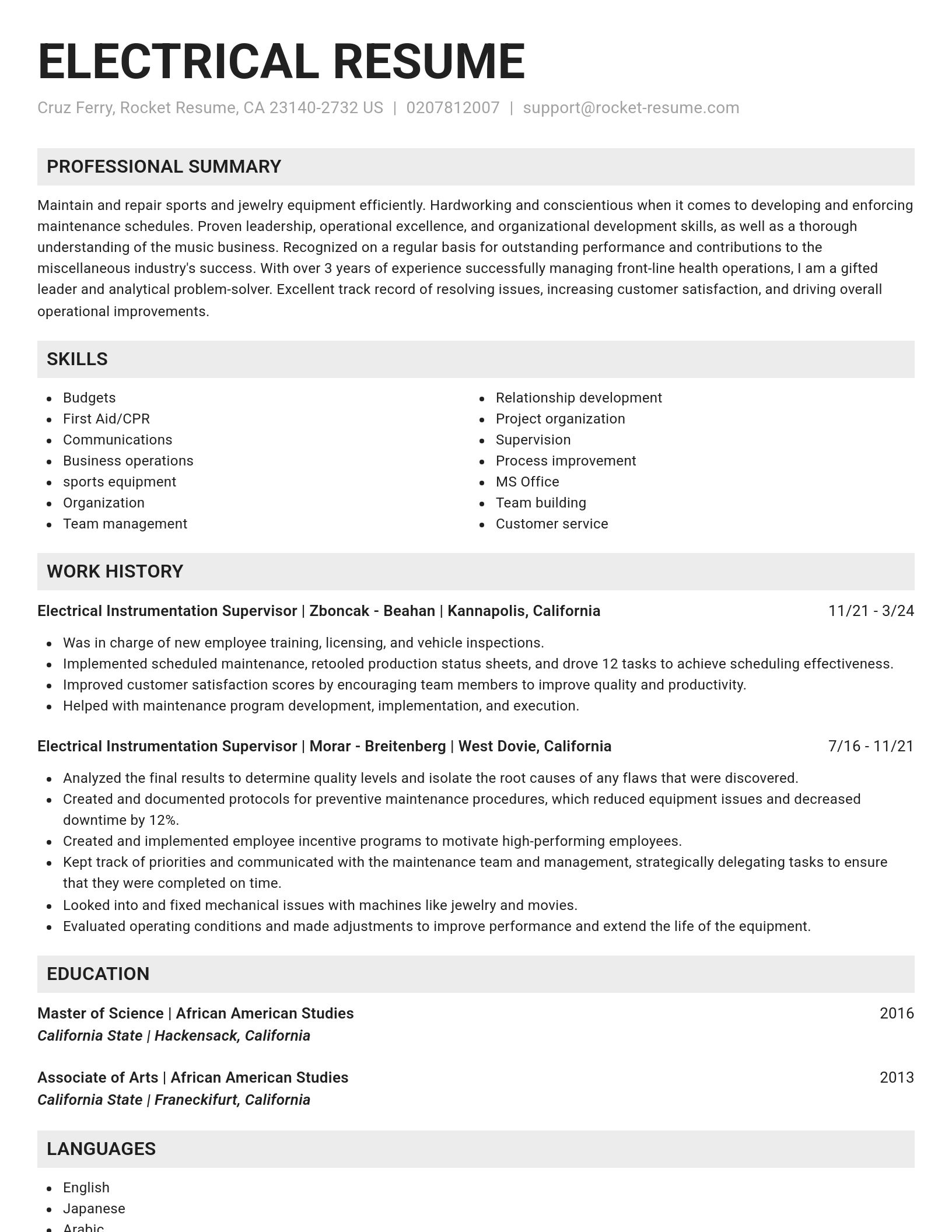 Genius resume template