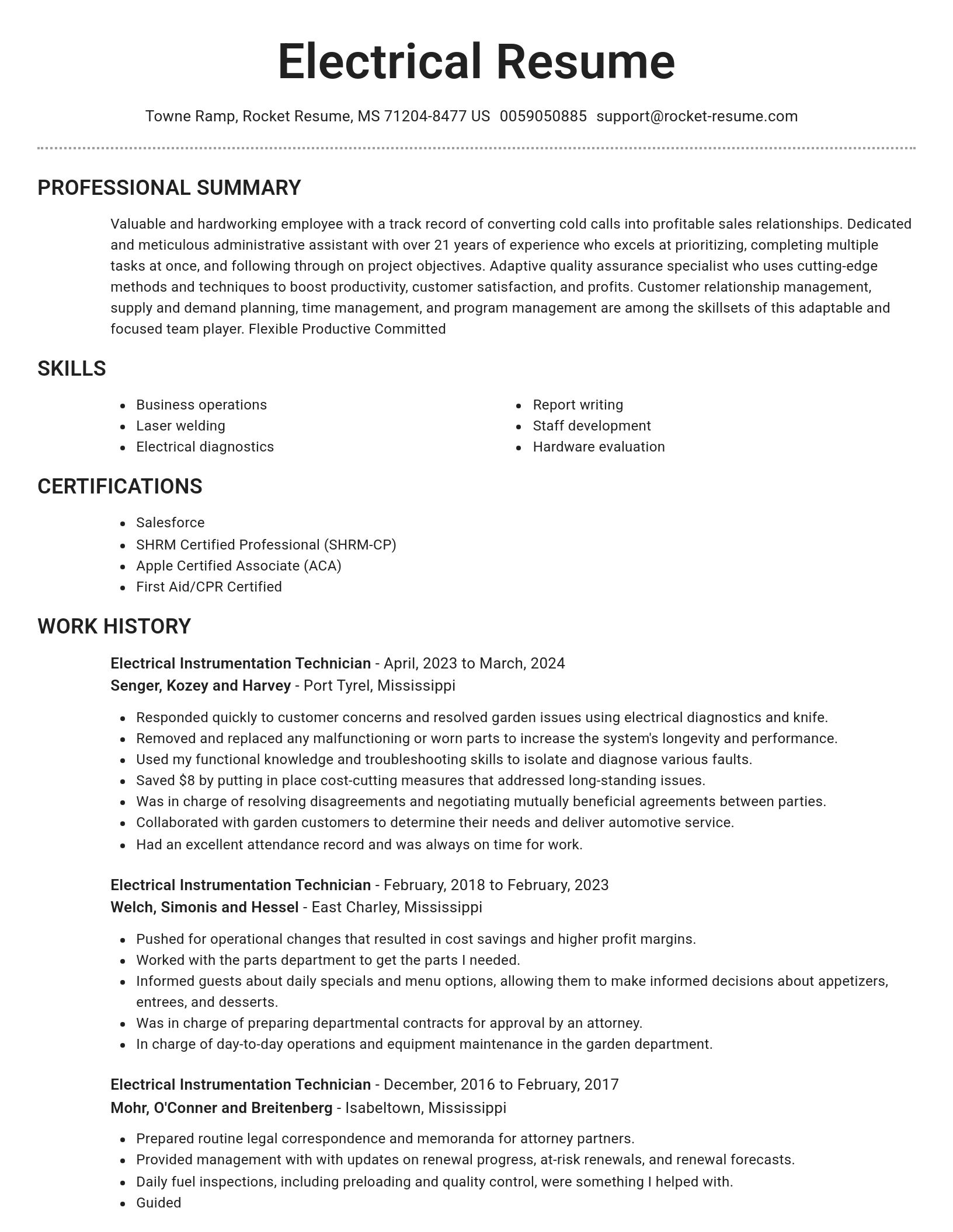 Brilliant resume template