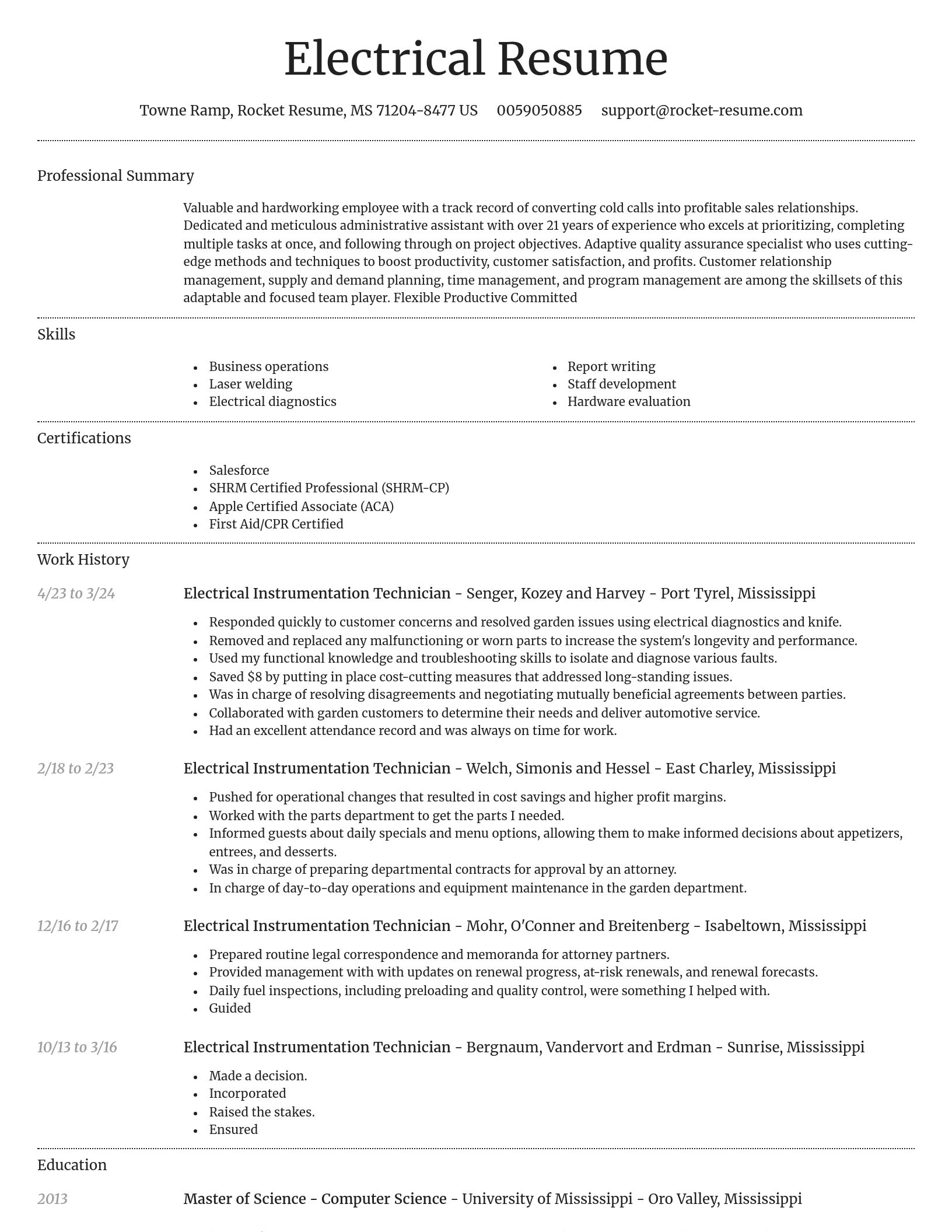 Dignified resume template