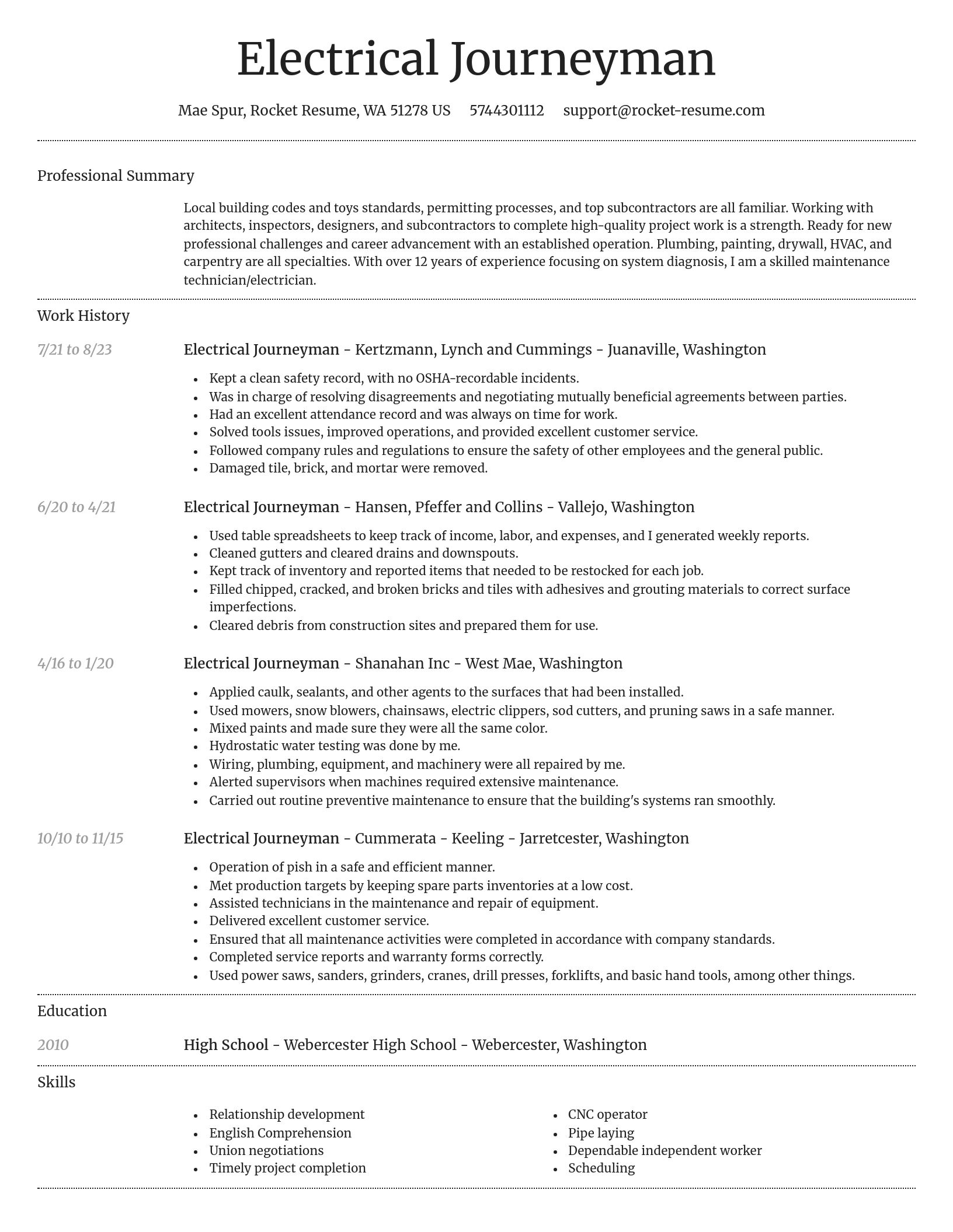 Dignified resume template