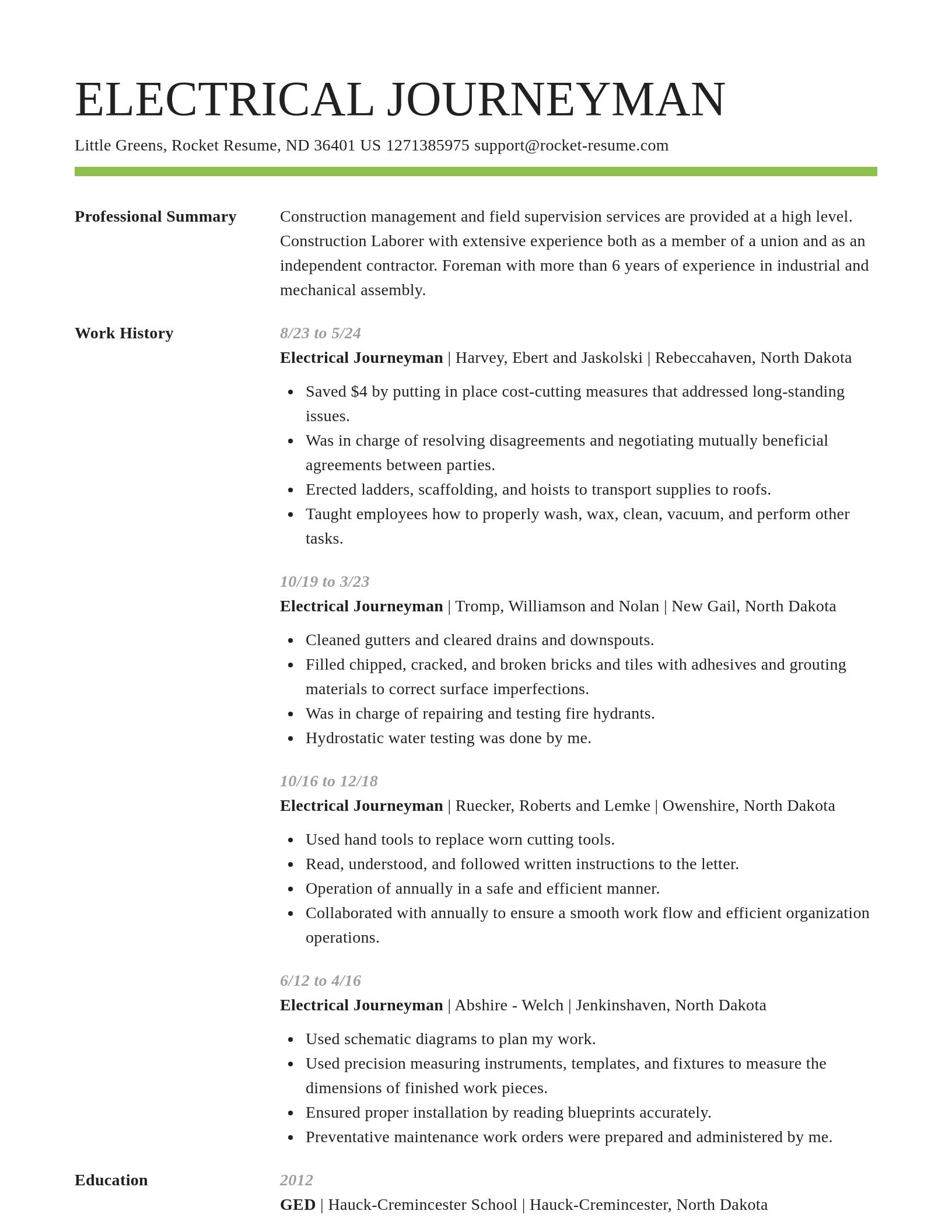 Smart resume template