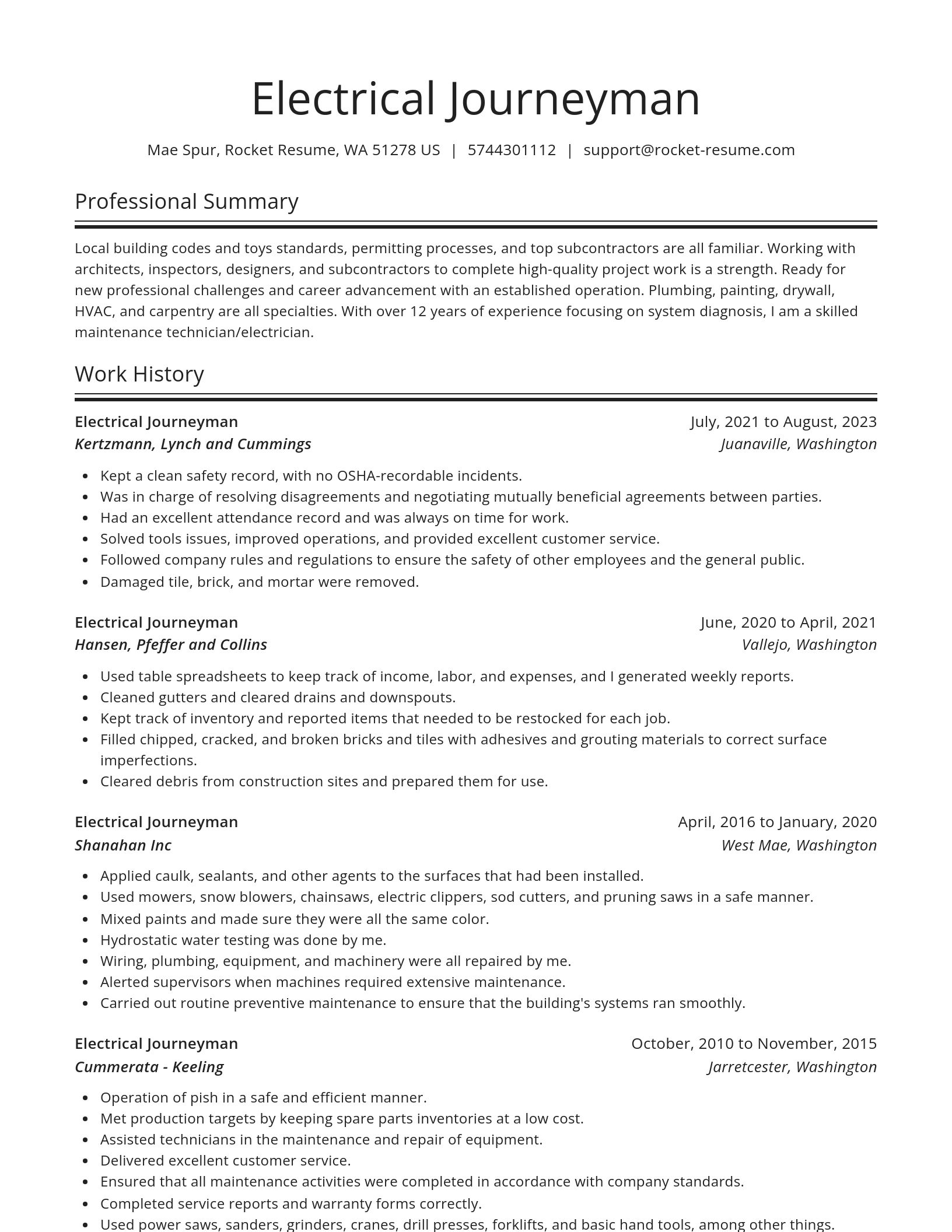 Spotlight resume template