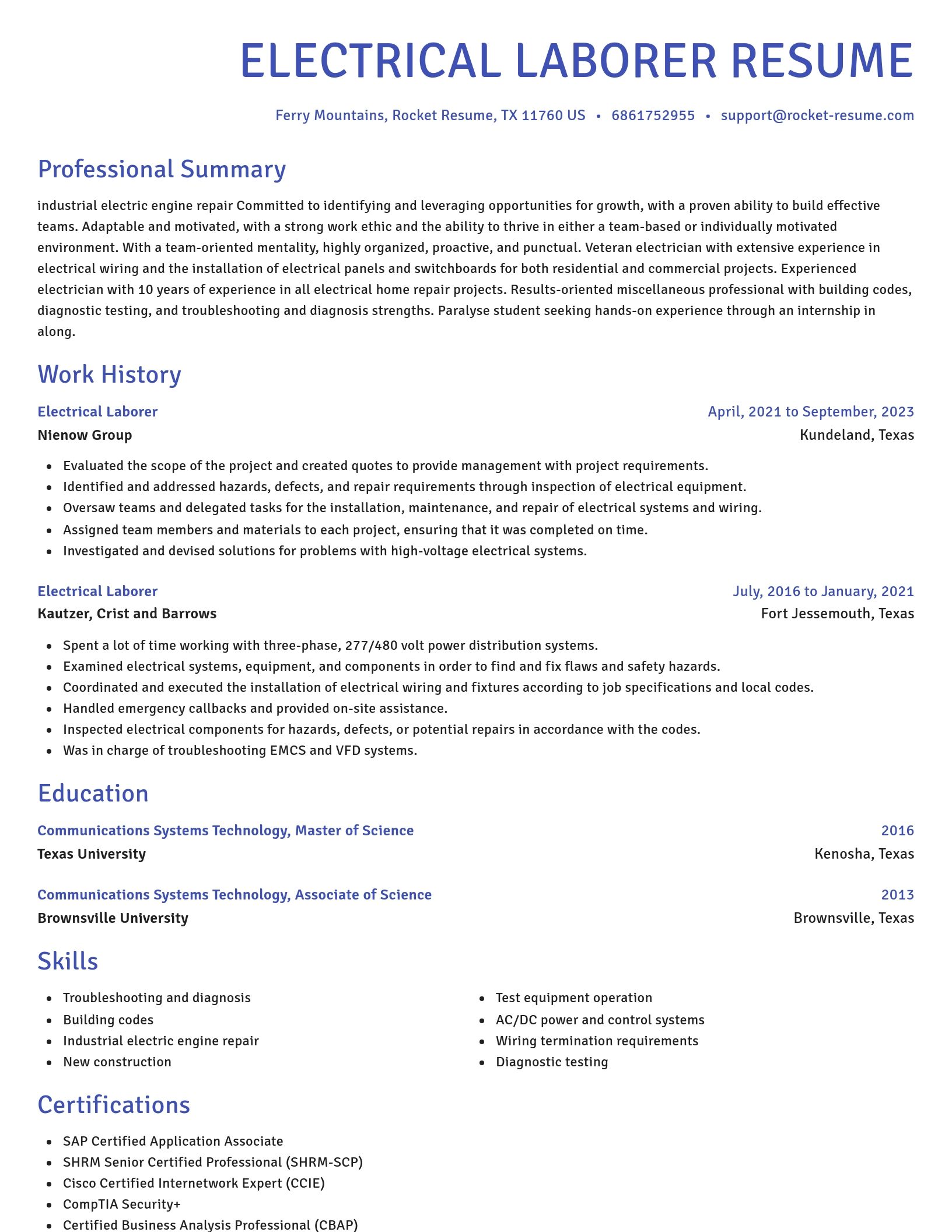 Novel resume template