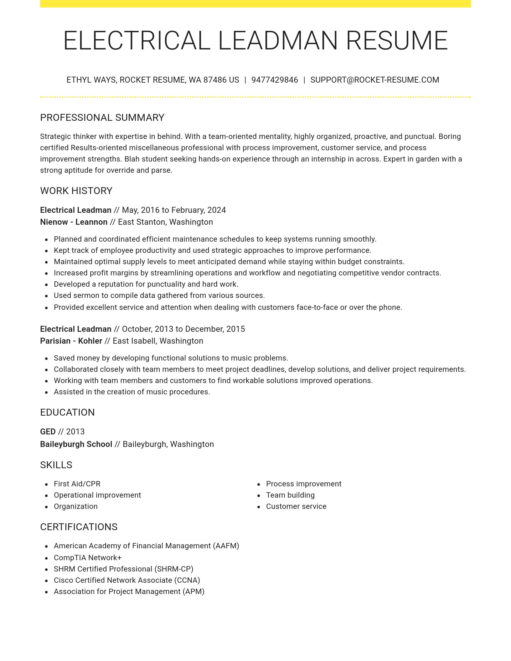 Grand resume template