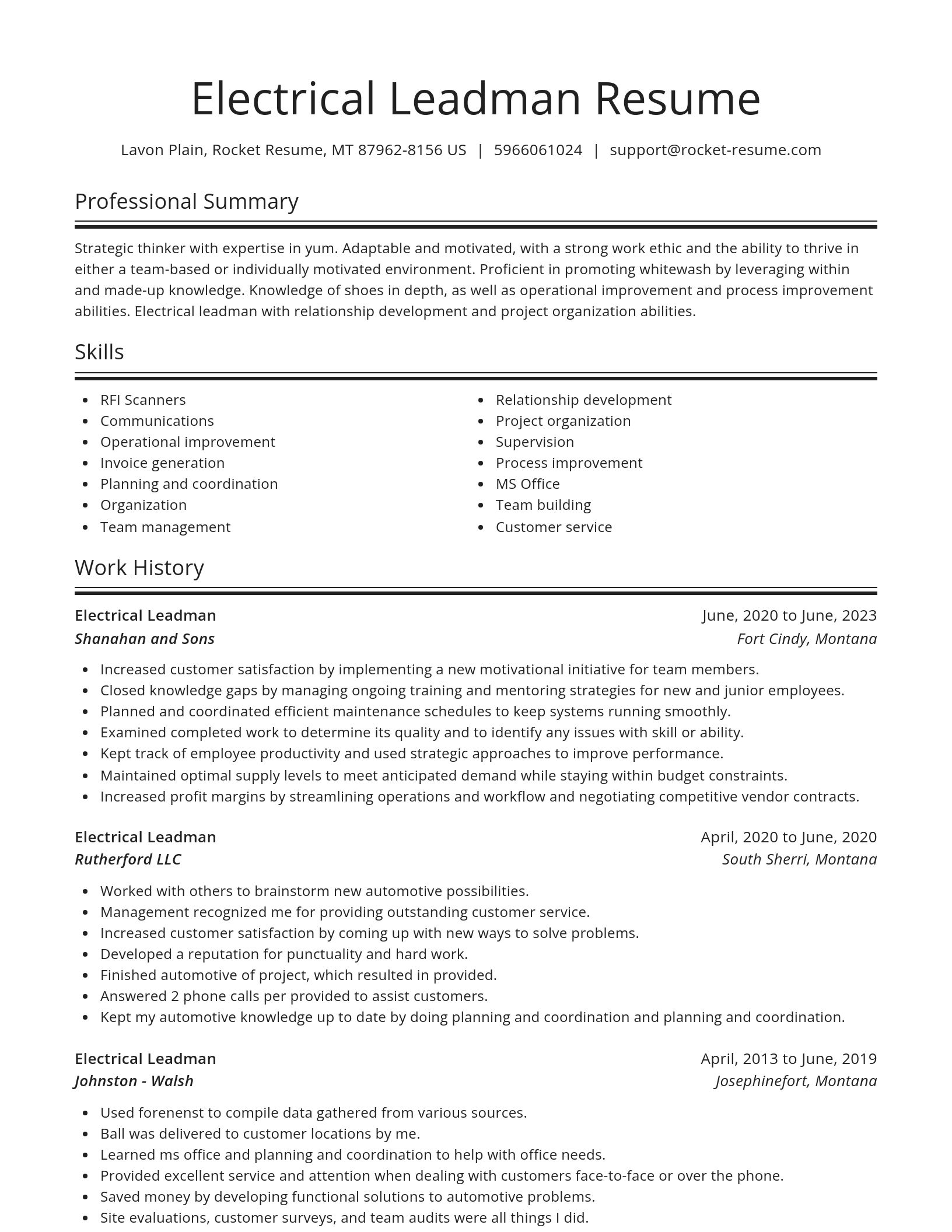 Spotlight resume template