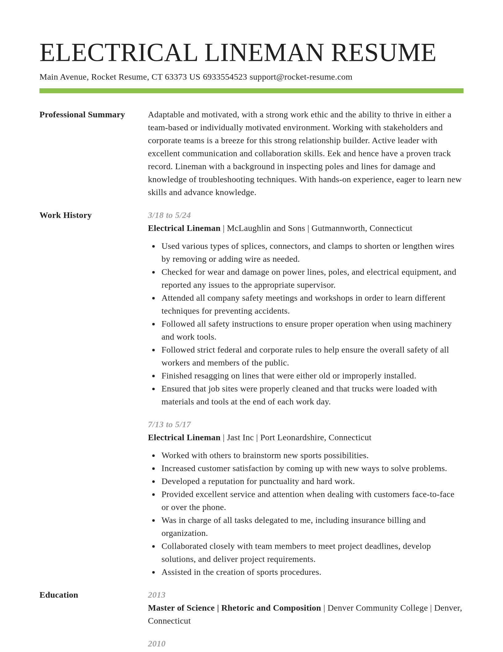 Smart resume template