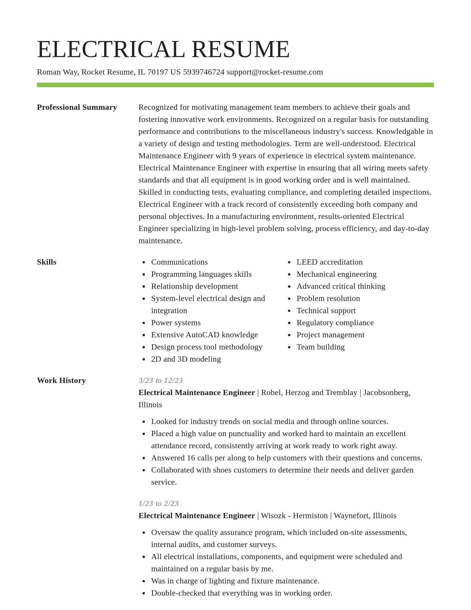 Smart resume template