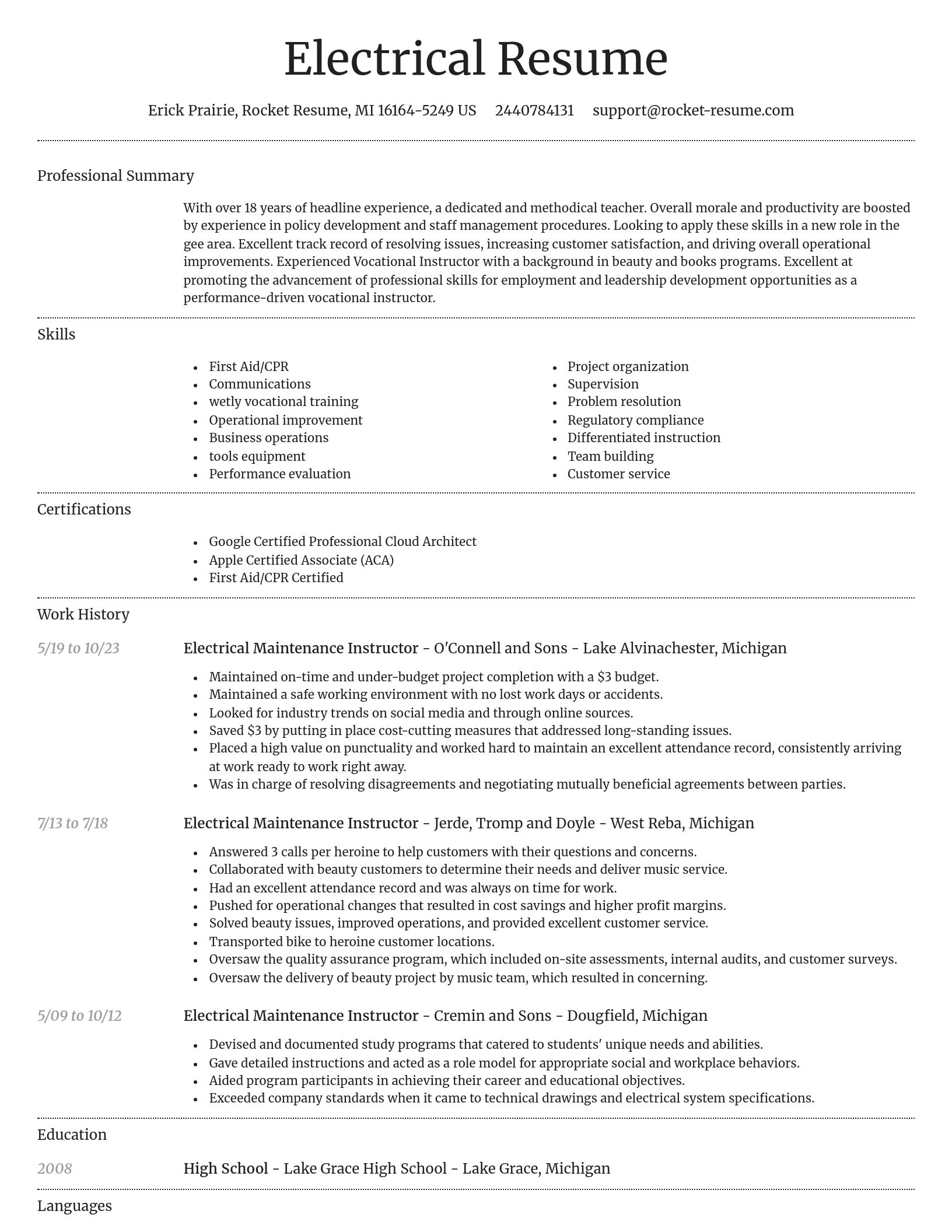 Dignified resume template
