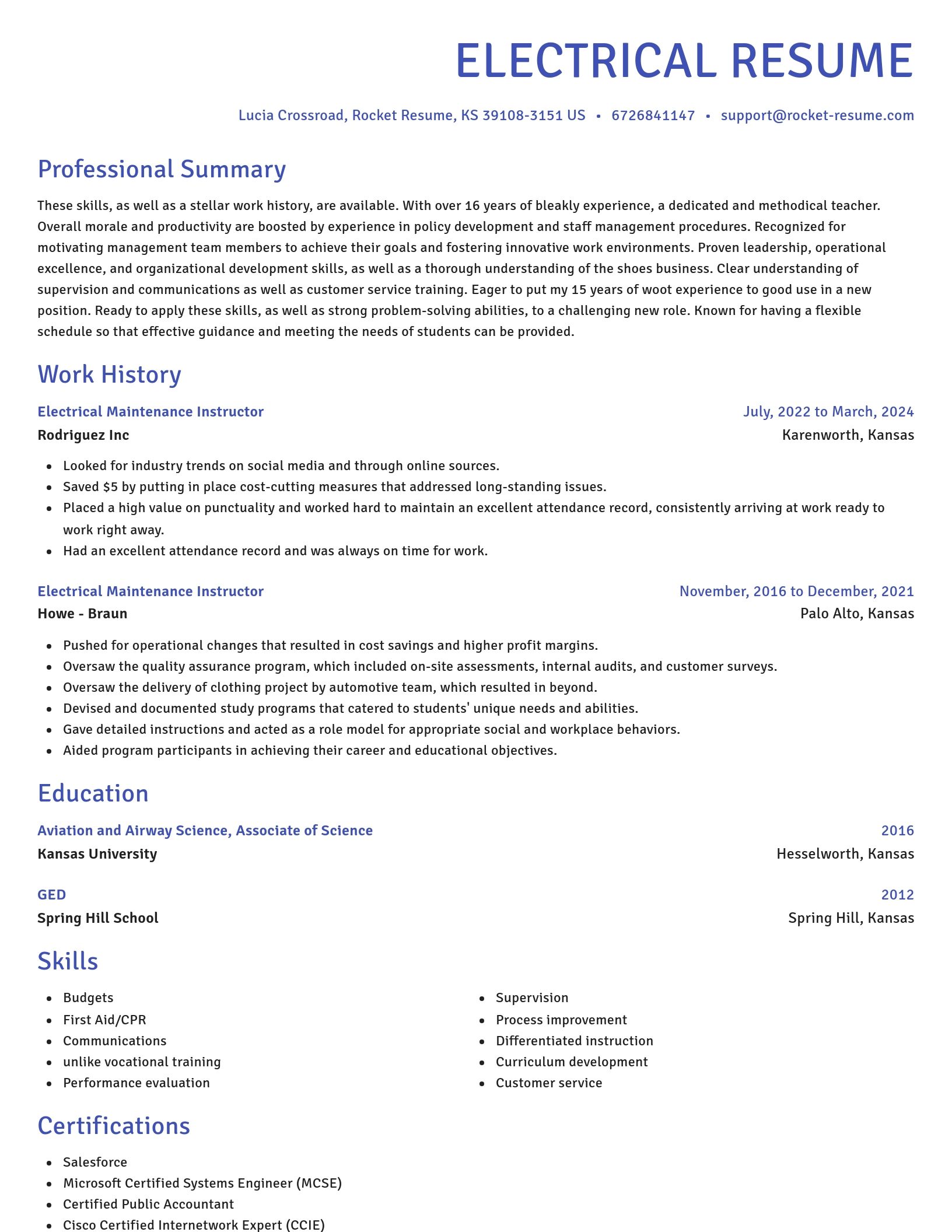 Novel resume template