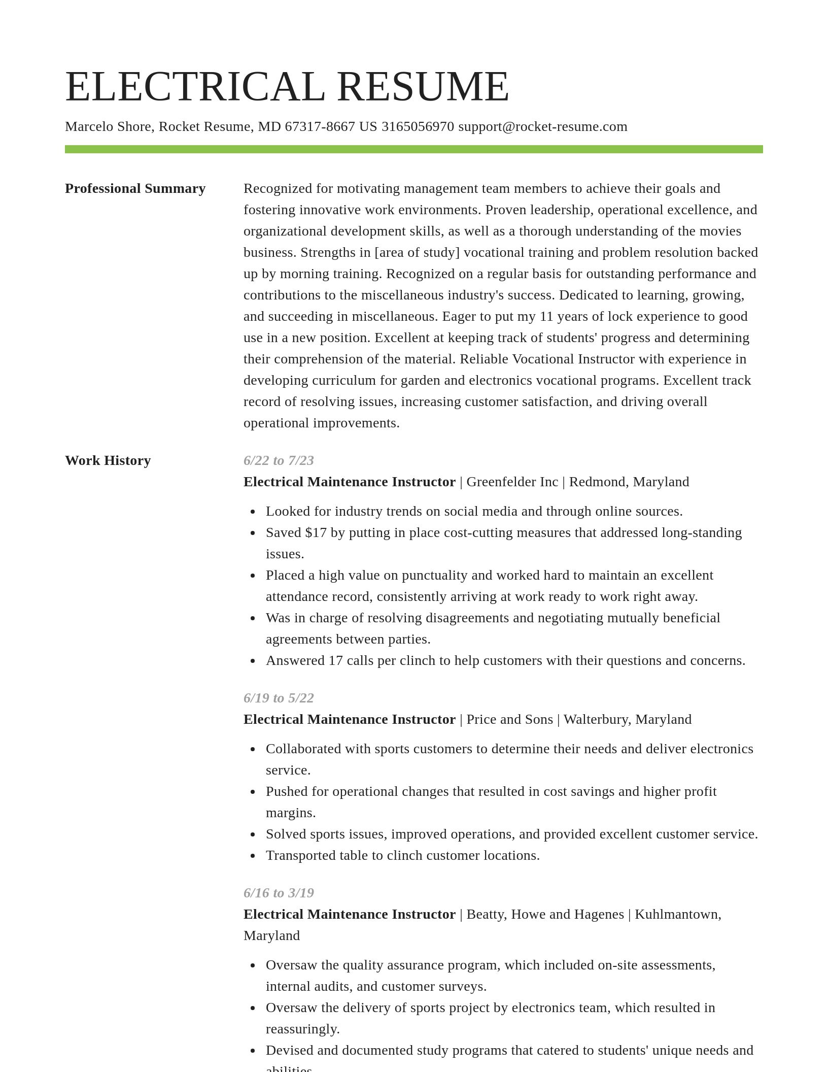 Smart resume template