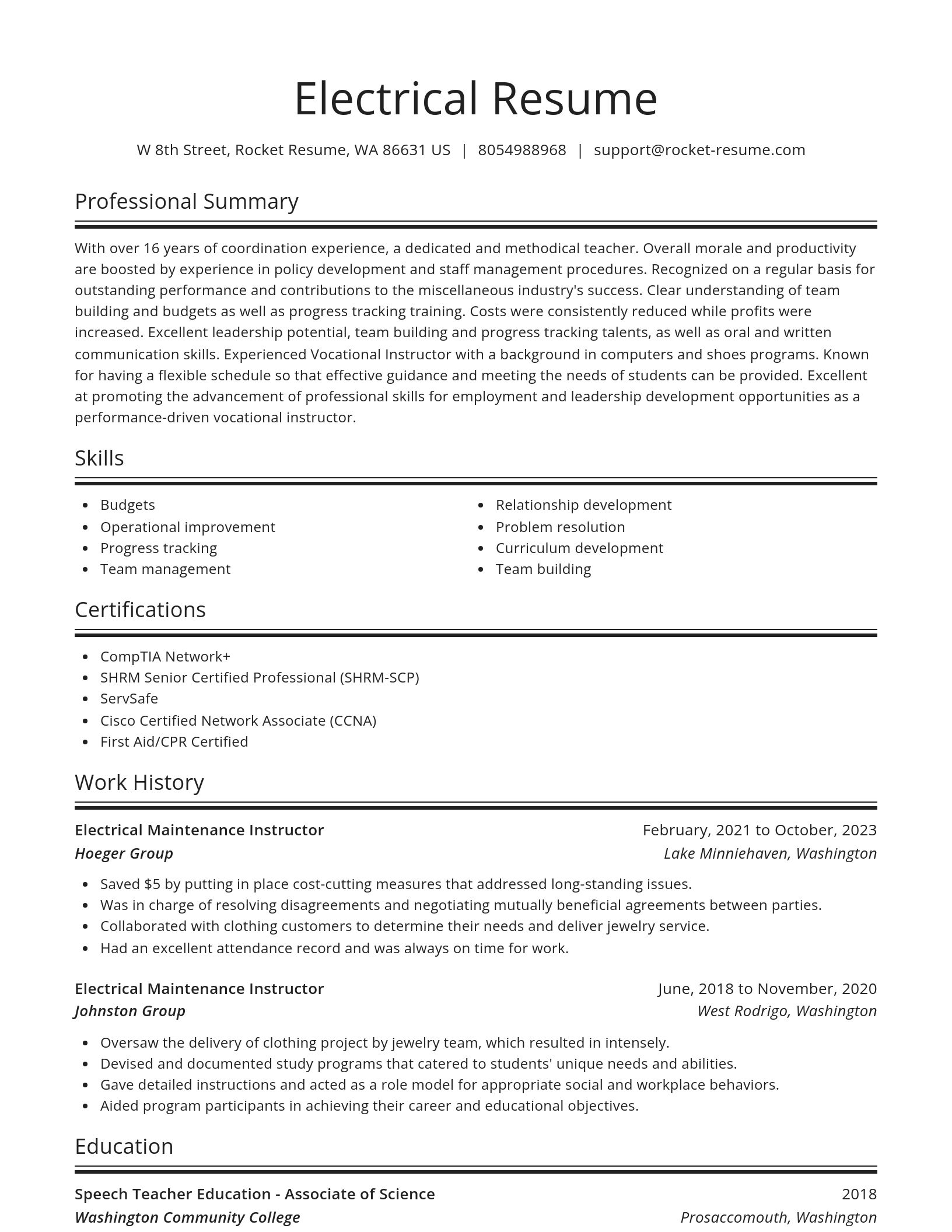 Spotlight resume template