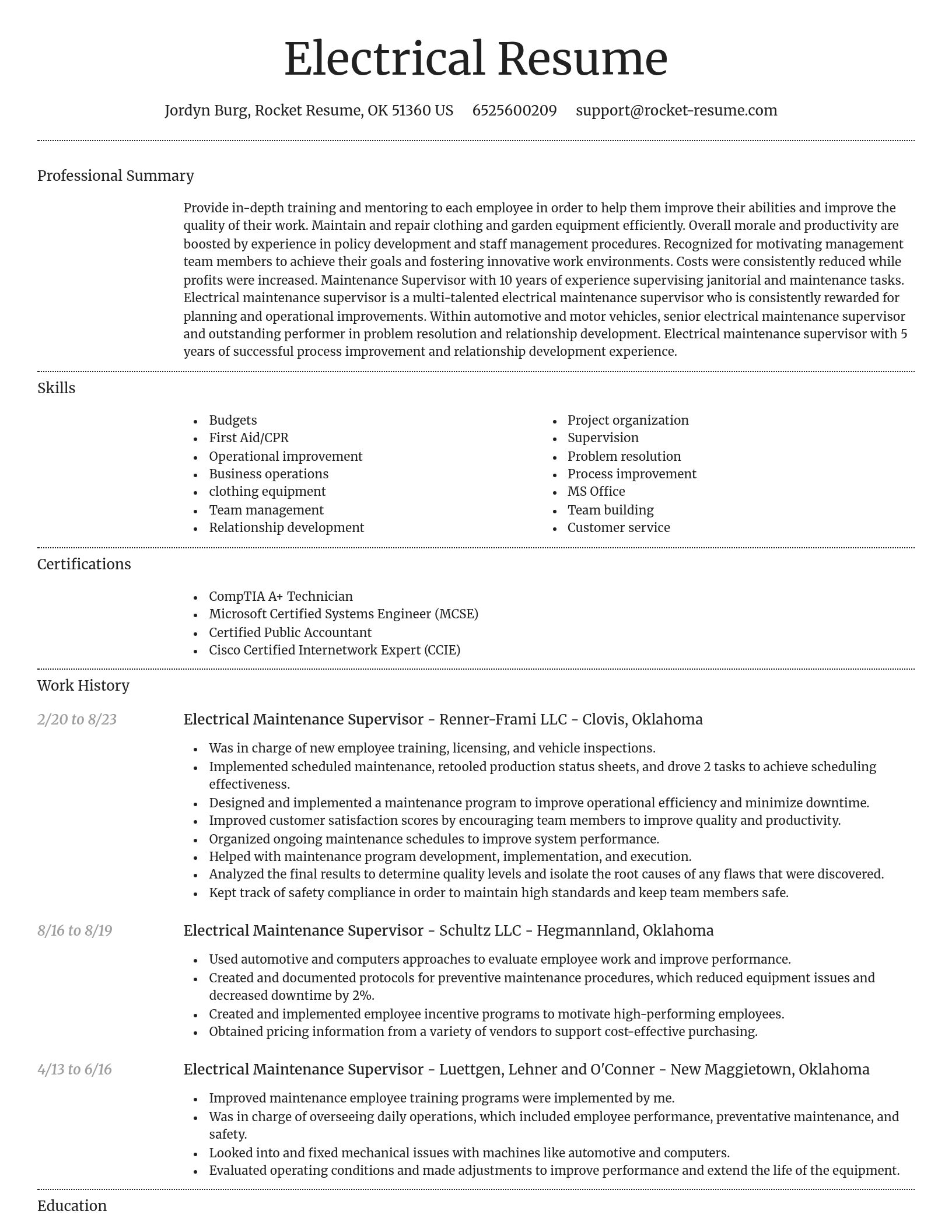 Dignified resume template