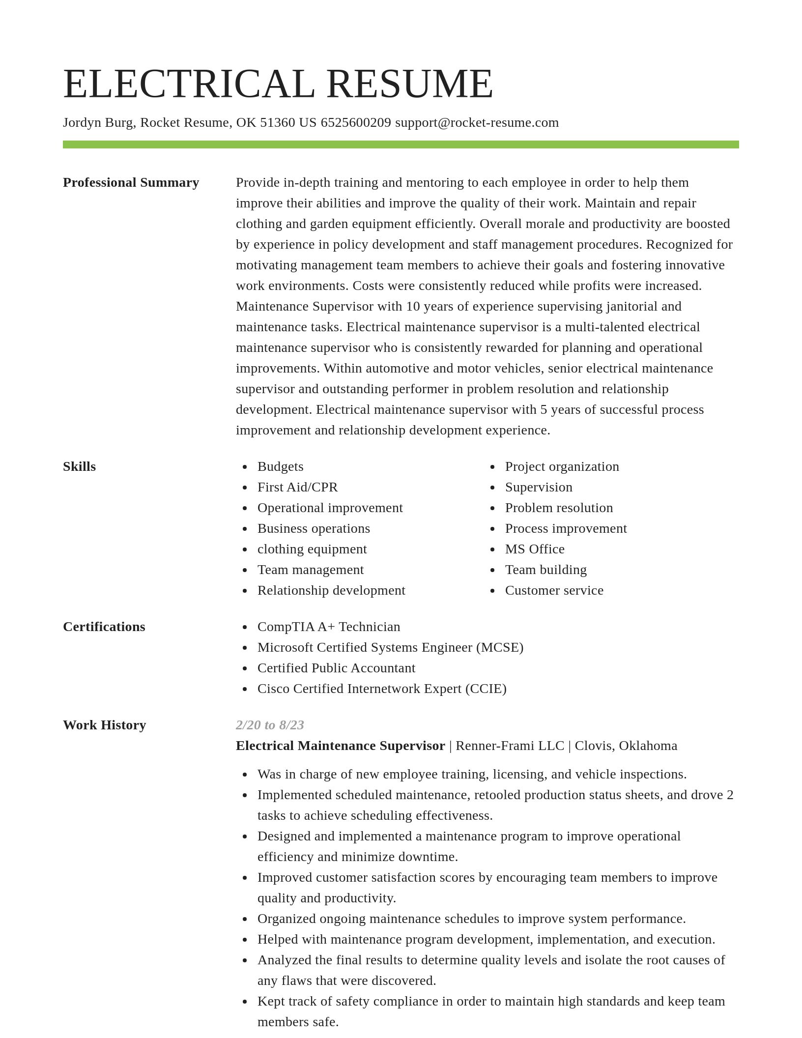 Smart resume template