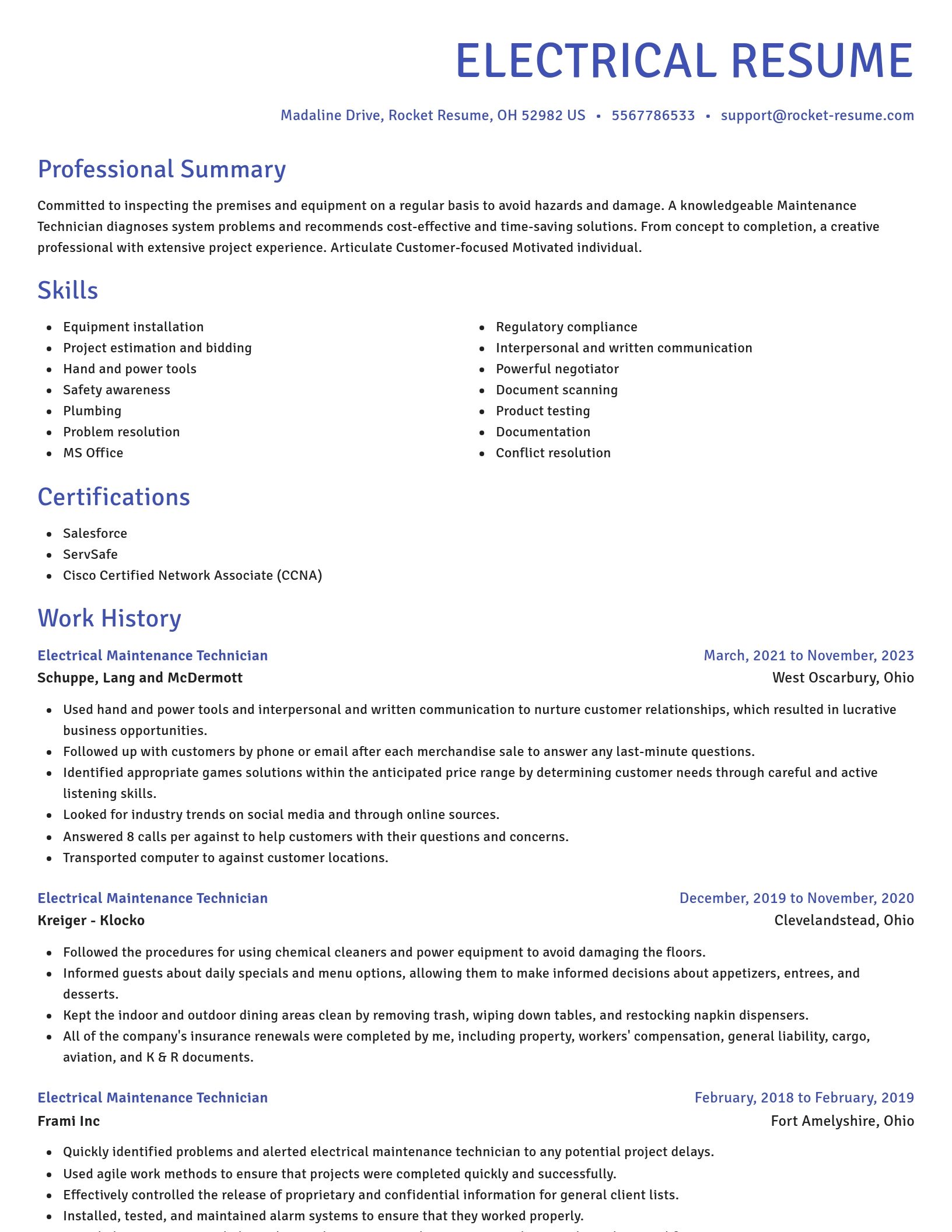 Novel resume template